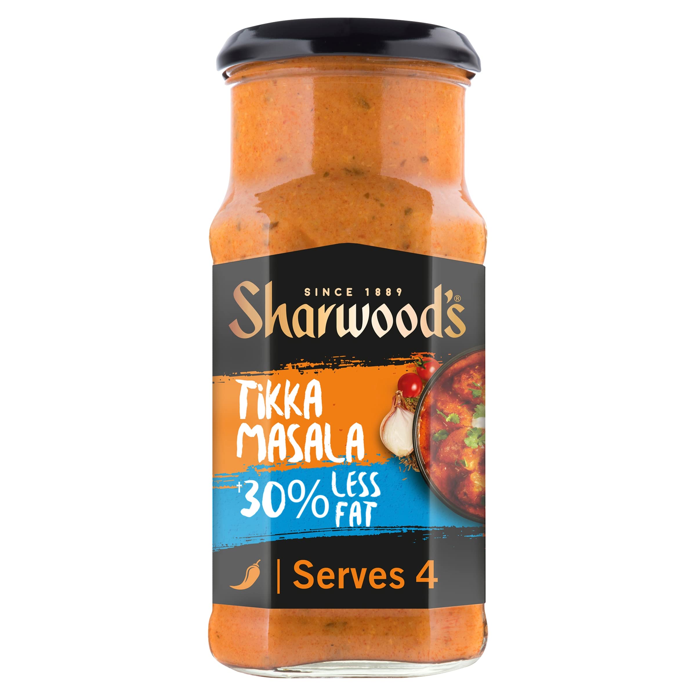 Sharwood's Indian Tikka Masala Sauce – 30% Less Fat, Tomato, Yogurt & Cream