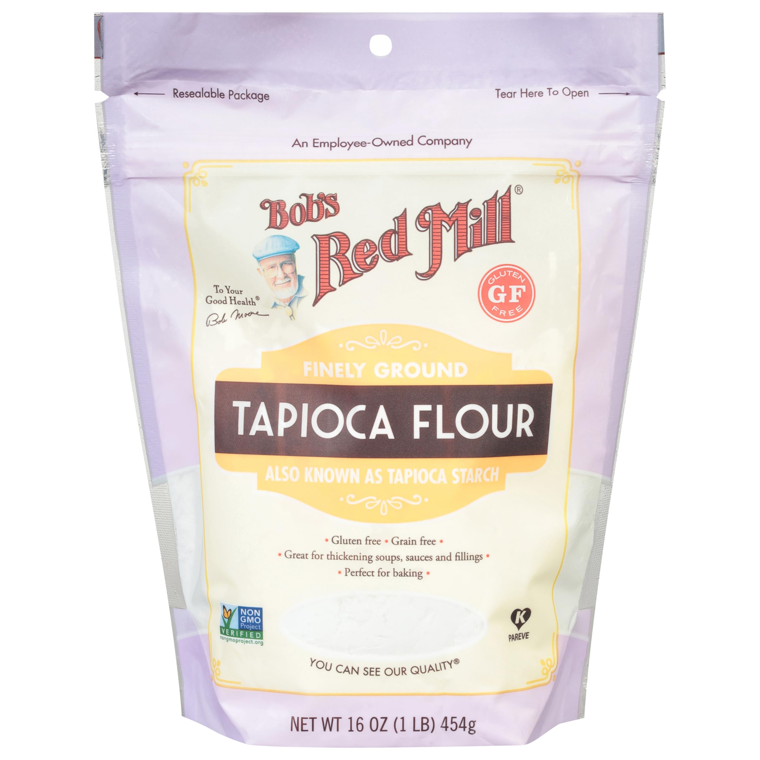Bob's Red Mill Gluten Free Finely Ground Tapioca Flour (Tapioca Starch), 454g Pouch