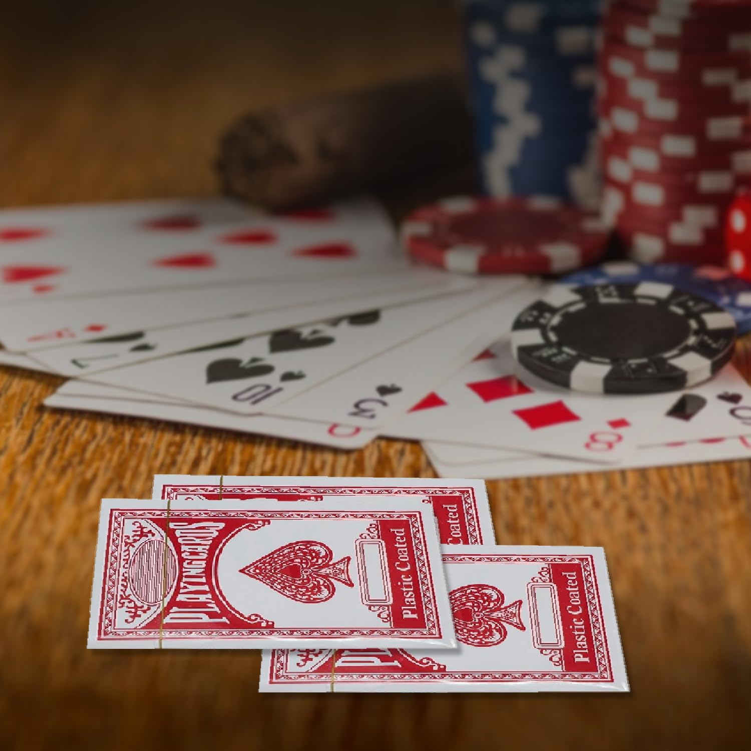 1ABOVE Twin Pack Playing Card Game Classic Red and Blue Plastic Coated 3