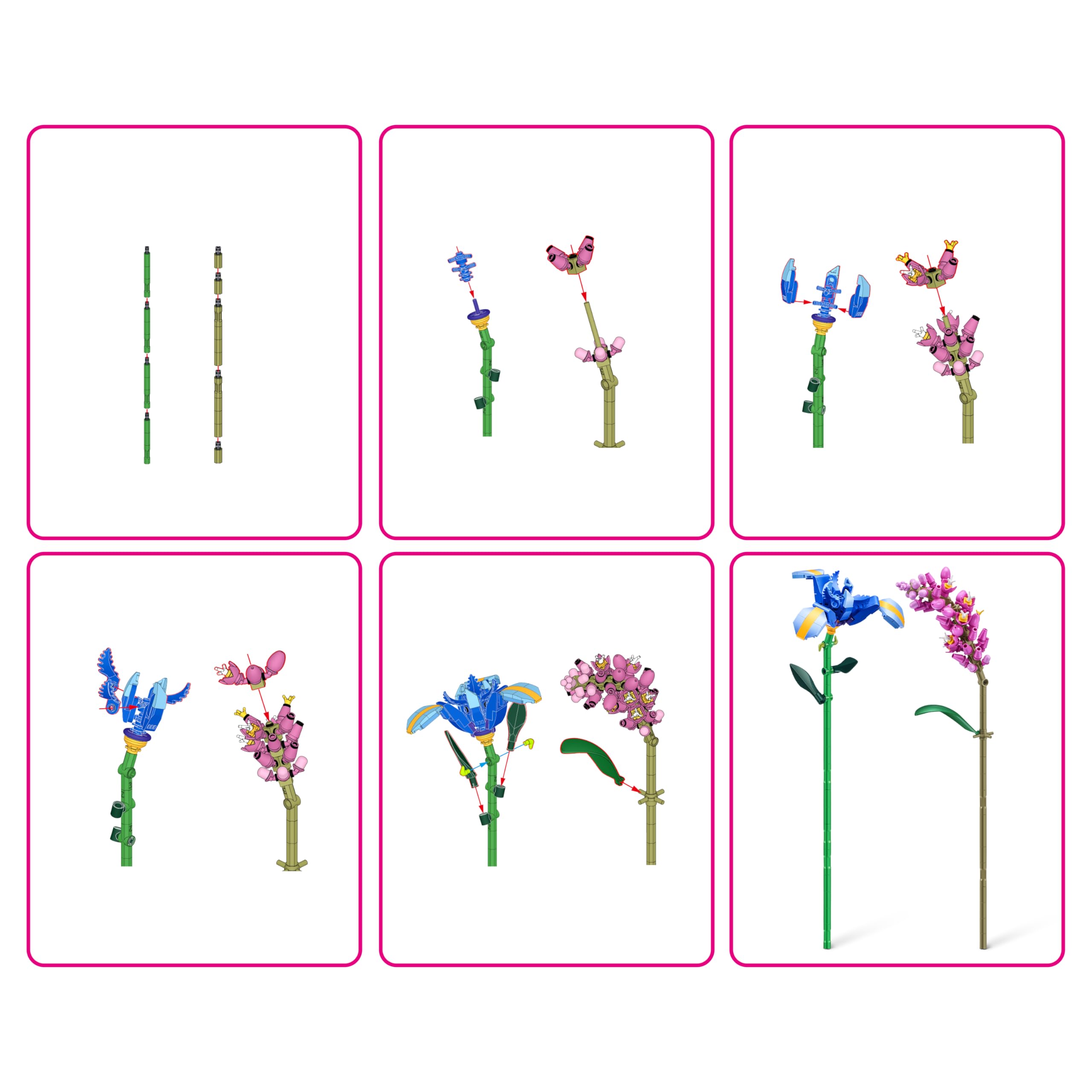 MAX Premium Flowers Building Bricks Collection - 10 to Collect, 2 Flowers per Capsule (Iris and Persicaria) 6