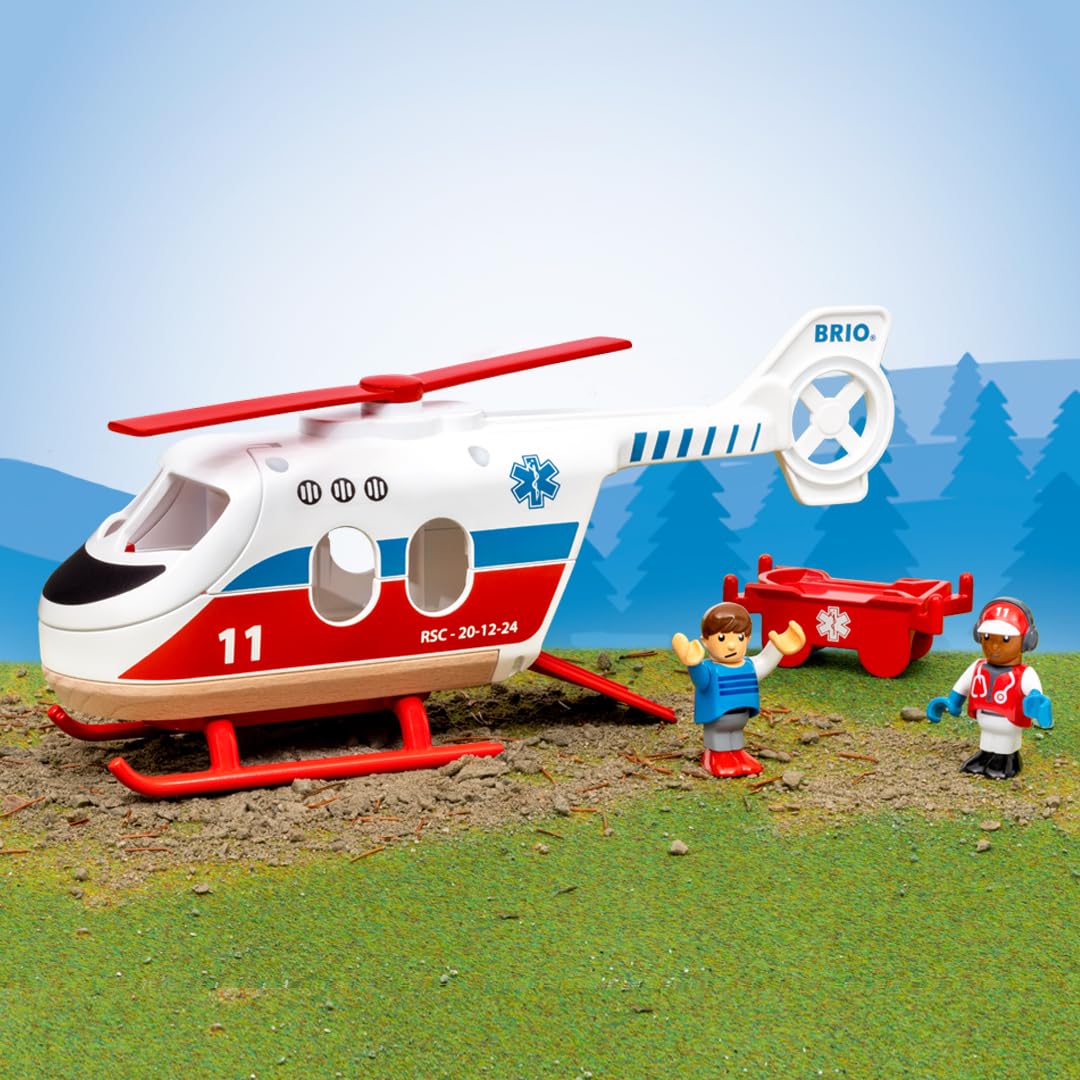 BRIO World Rescue Toy Helicopter Playset for Kids 9
