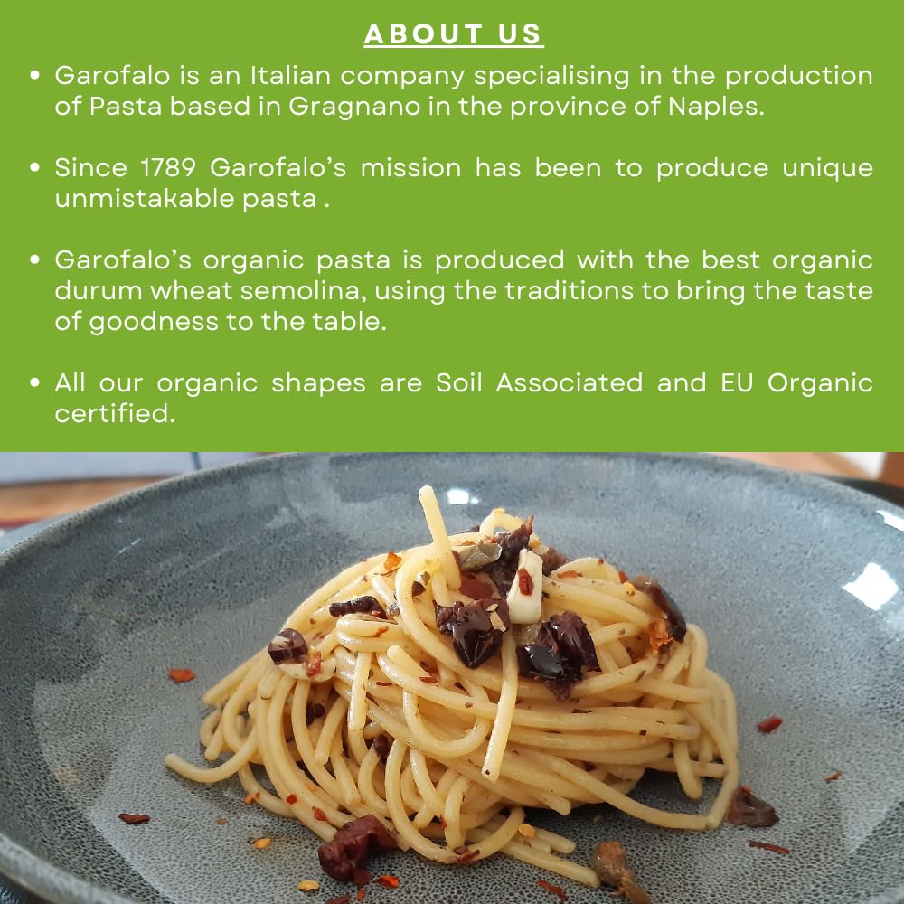 Garofalo Organic Spaghetti Italian Dried Pasta - 100% Organic Durum Wheat Semolina | Bronze Die Cut | 500g 6