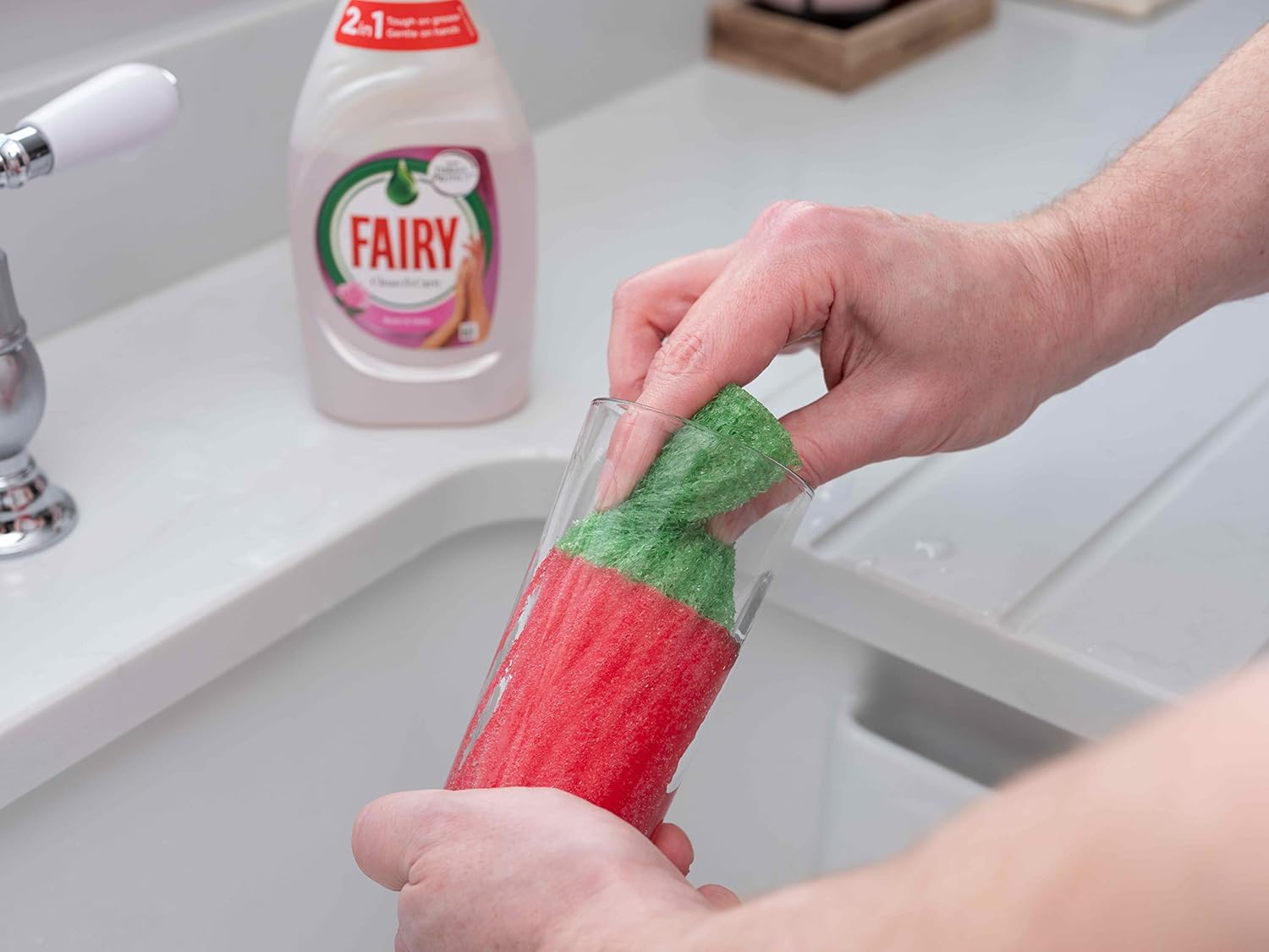 Addis Fairy Platinum Non-Scratch Glassware Cup Clean Buddy Sponge, Pack of 2 6