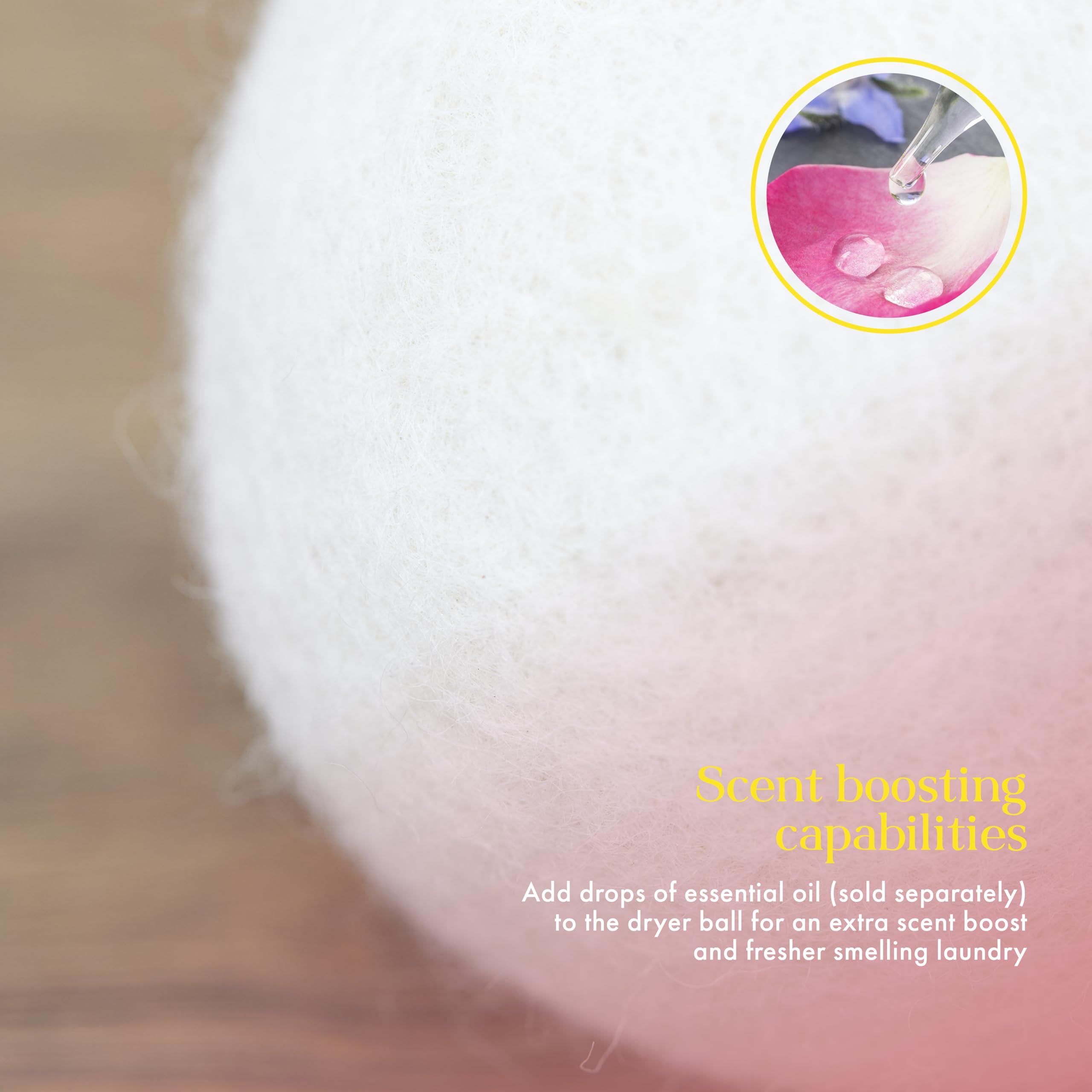 Swan - Queen of Clean 6 Natural Wool Dryer Balls in Drawstring Bag 4