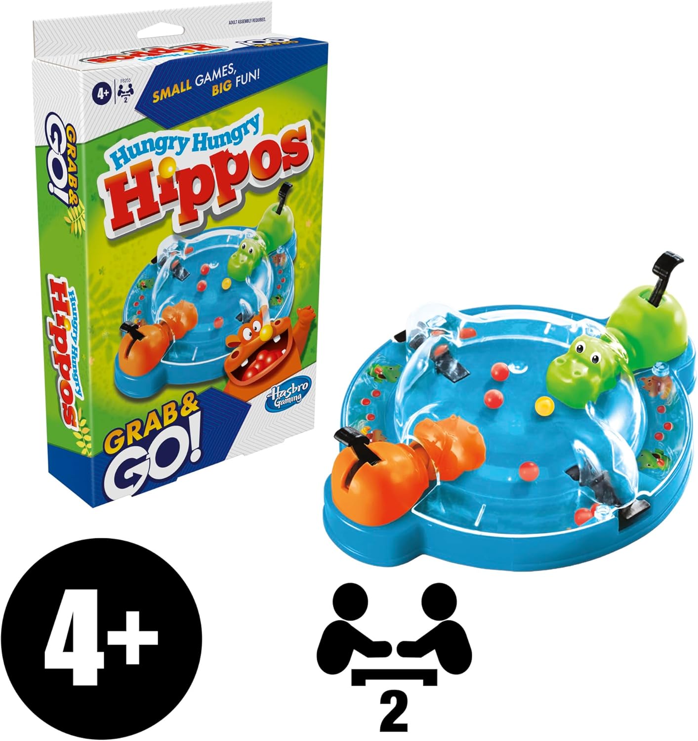 Hasbro Gaming Hungry Hungry Hippos Grab and Go Travel Game for 2 Players 4