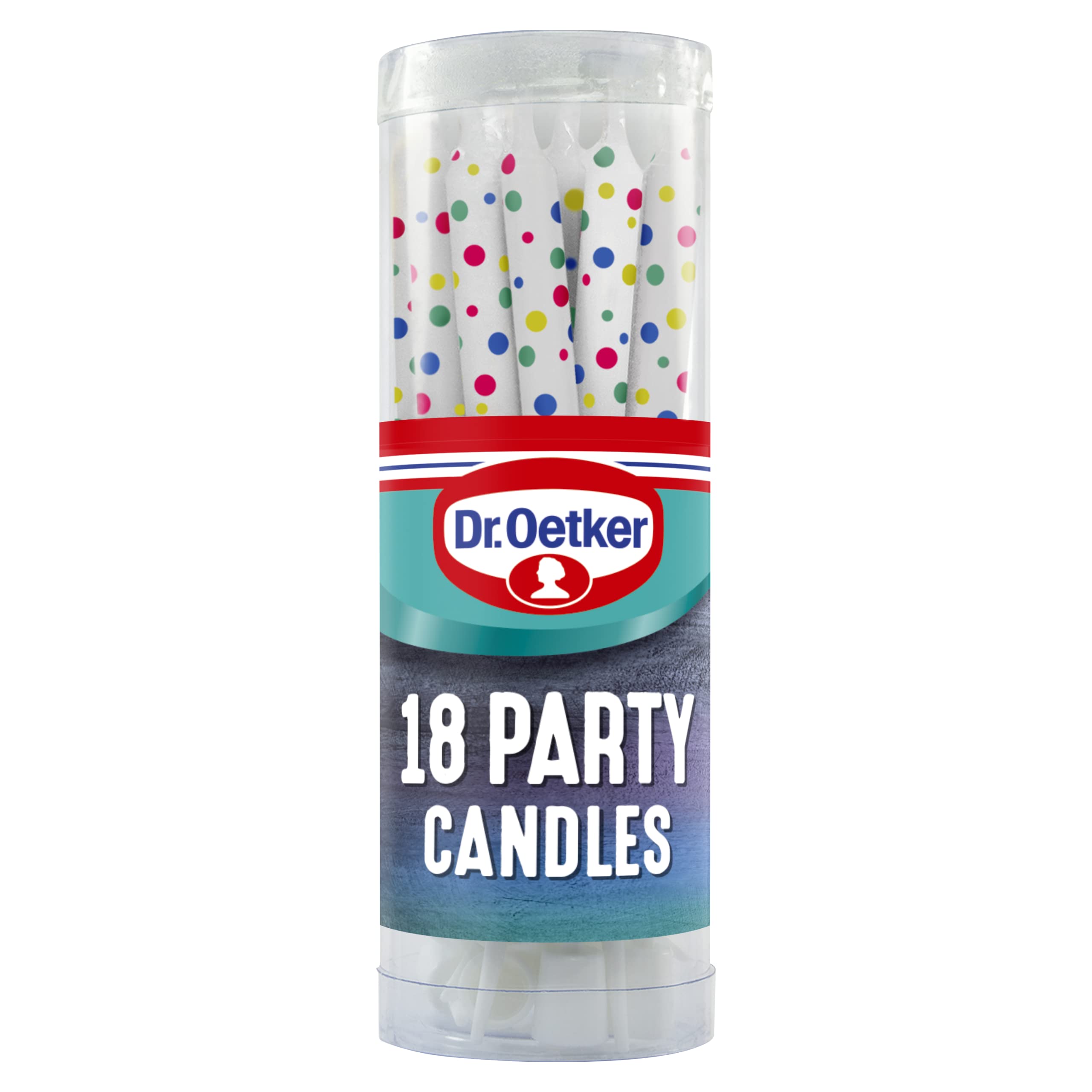 Dr. Oetker Party Candles - Assorted Pastel Colored Candles with Holders 7