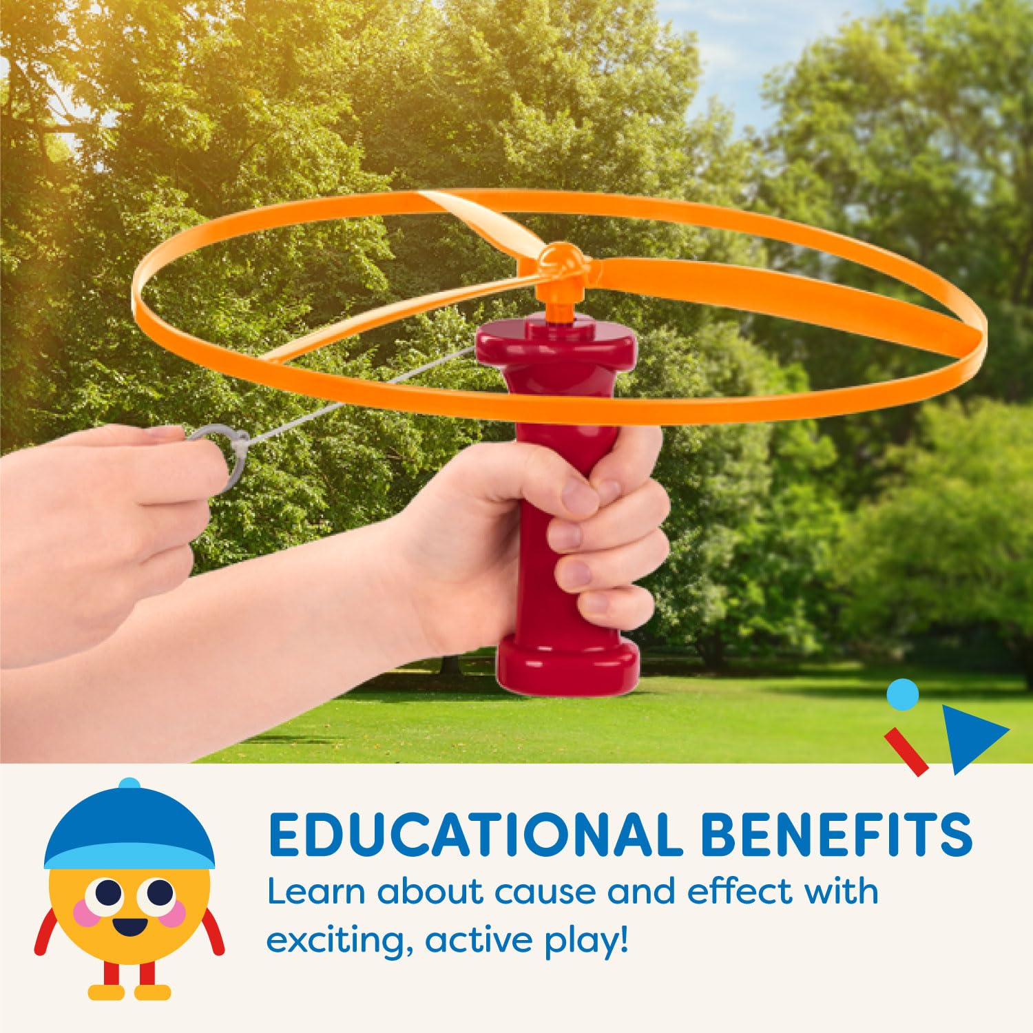 Battat Skyrocopter Flying Disc Toy - 2 Launchers & 4 Discs - Pull String Helicopter Playset for Kids 3+ 7