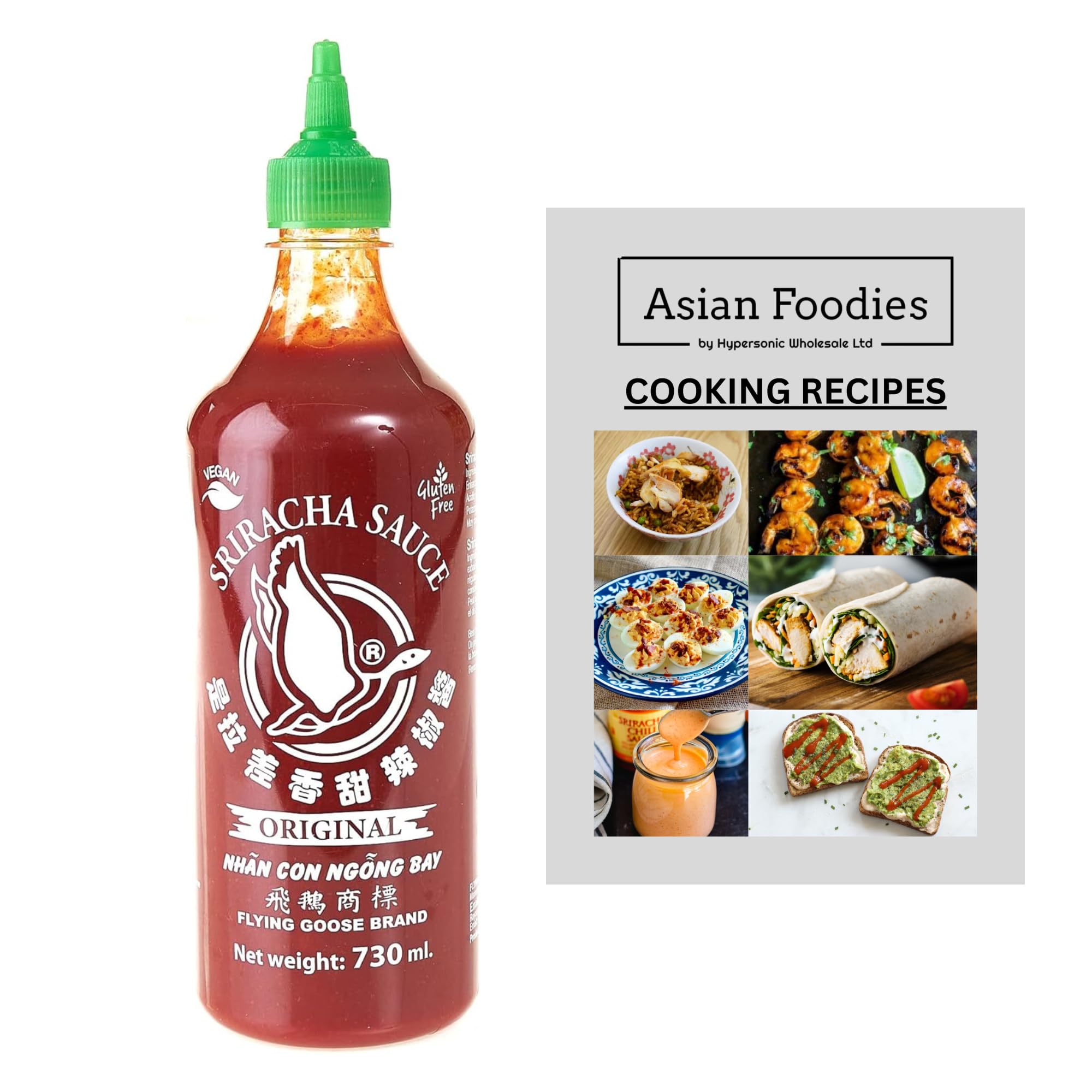 Flying Goose Sriracha Chilli Sauce 730 ml - Vegan, Gluten Free, Spicy, Large Bottle 8
