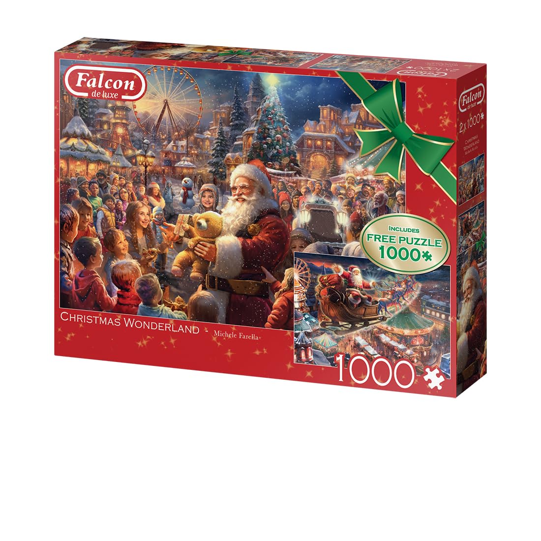 Falcon Christmas Wonderland - 2 x 1000 Piece Jigsaw Puzzle for Adults - Illustrated by Michele Farella 14