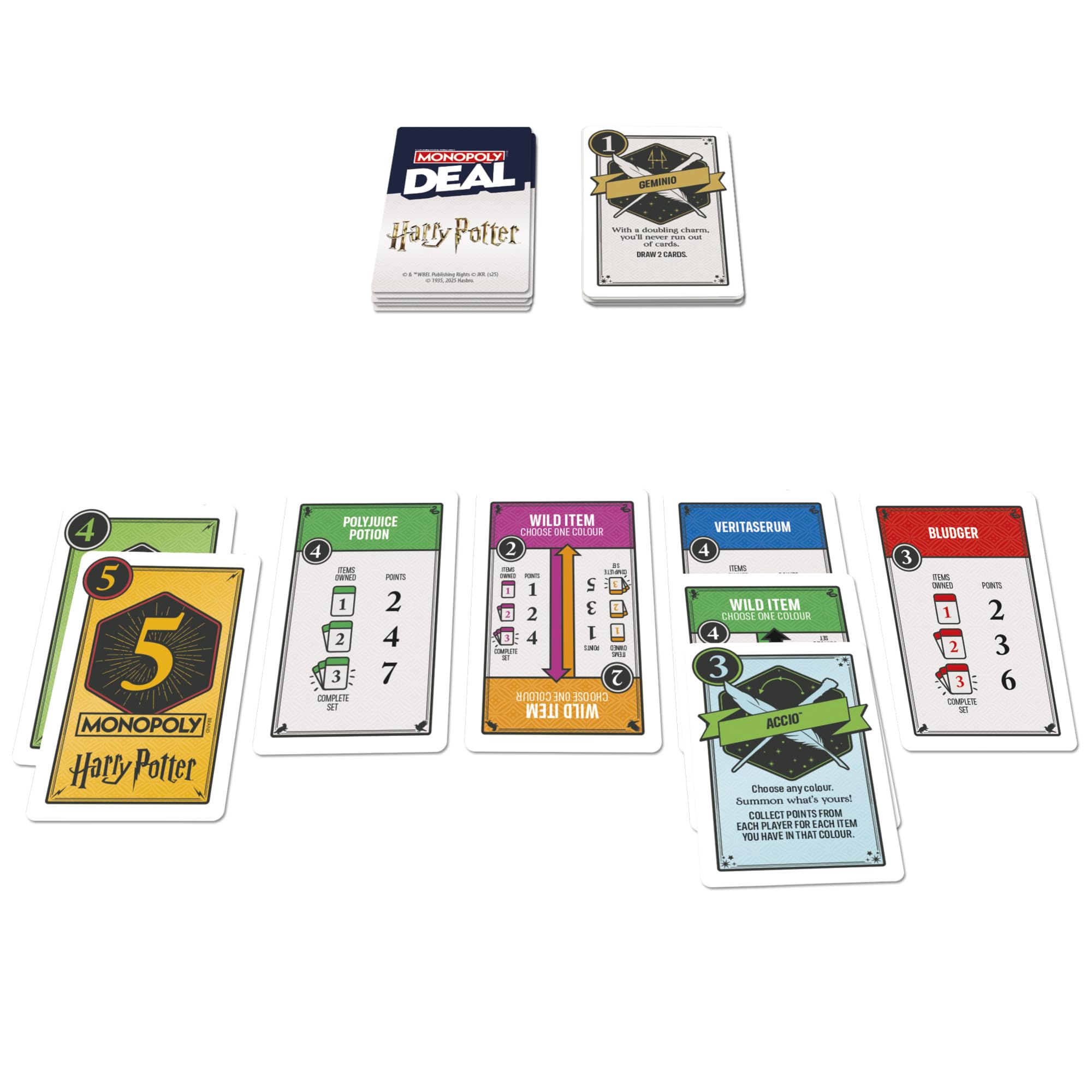 Monopoly Monopoly Deal: Harry Potter Card Game - Fast Family Party Game with Spells & Magical Items, 2–5 Players 5