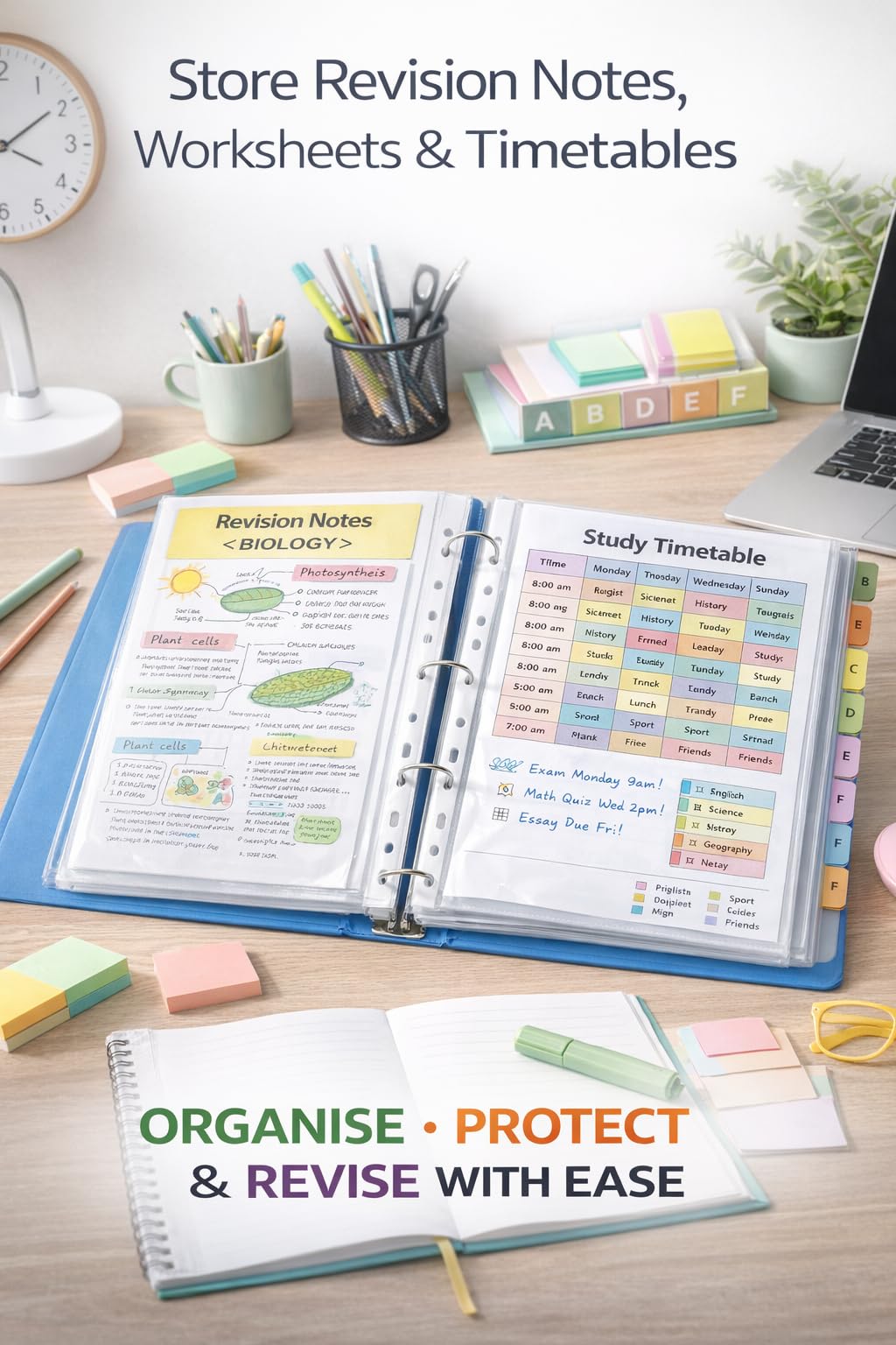 1ABOVE 100-Pack A4 Plastic Wallets - 90 Micron Extra Strong | Glass Clear | Multi-Punched 3