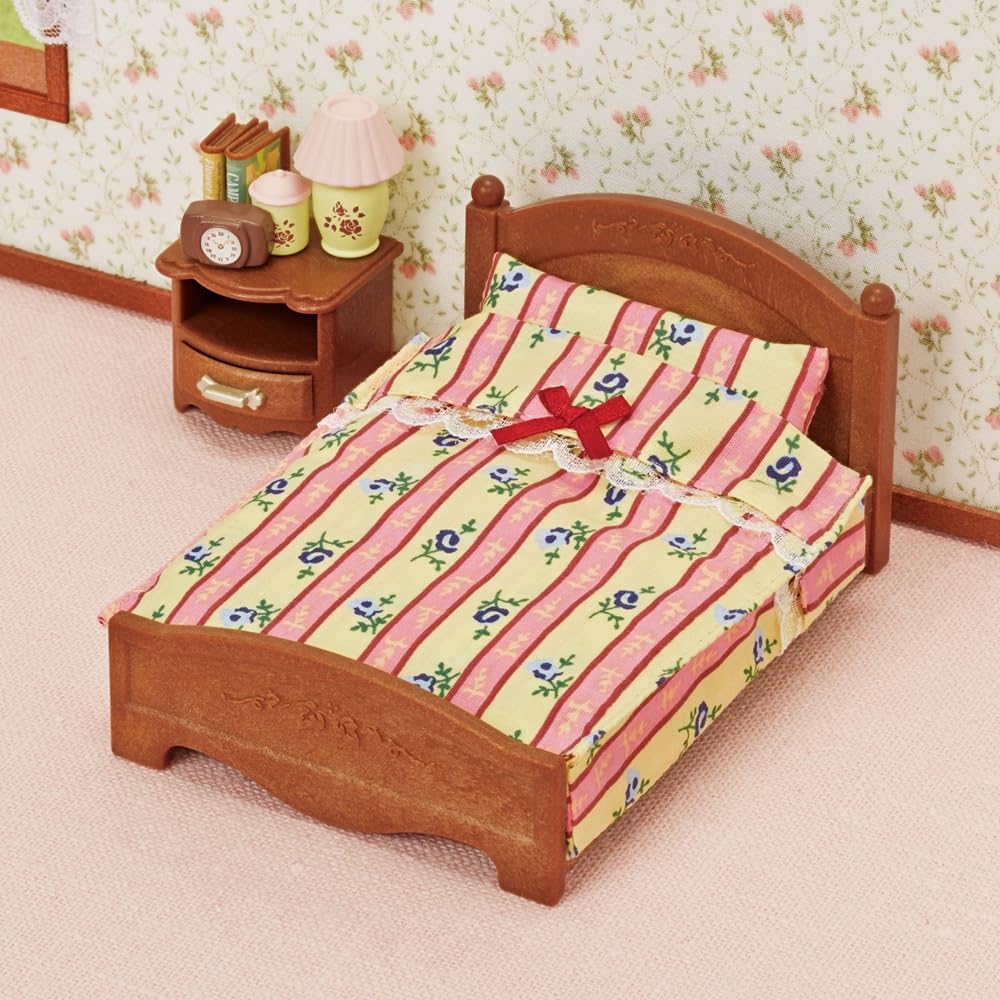 Sylvanian Families Semi-Double Bed - Dollhouse Furniture Set 5019 6