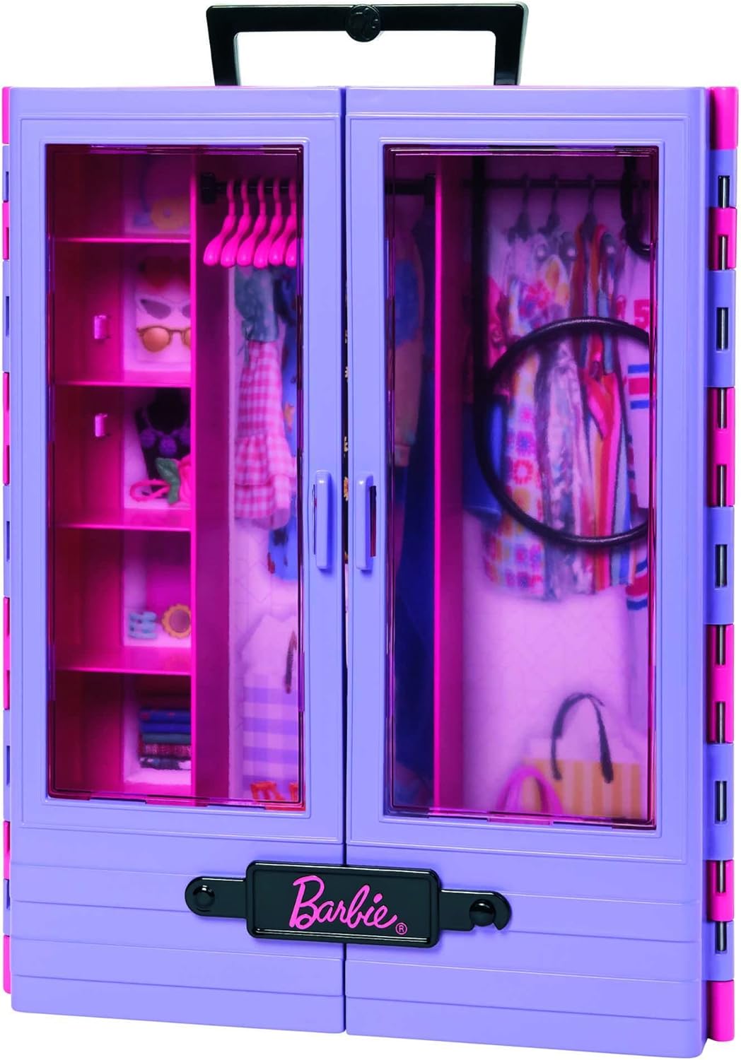 Barbie Fashionistas Ultimate Closet Playset - Portable Doll Closet with Translucent Doors & 6 Hangers 3