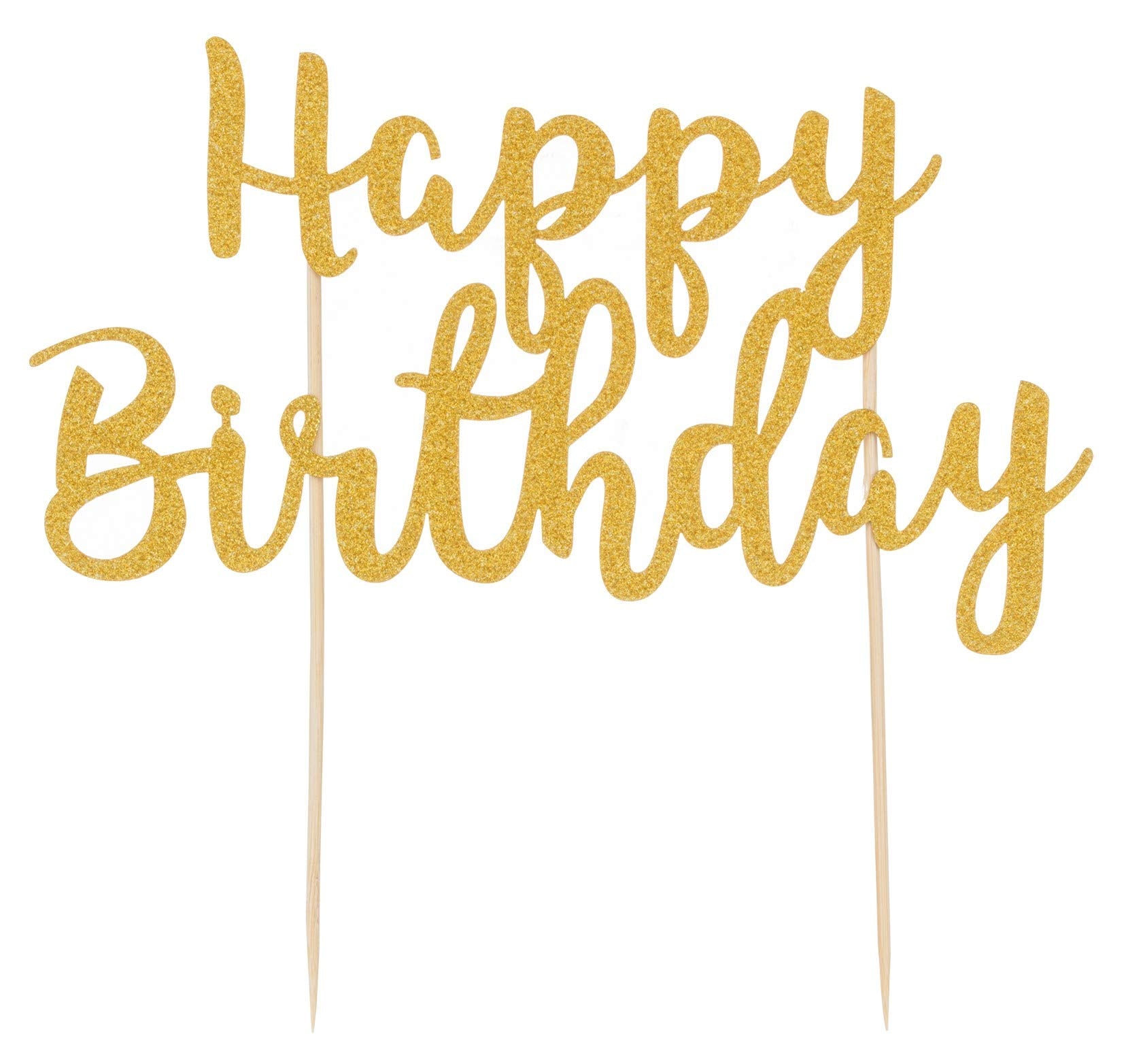 Mason Cash Happy Birthday Cake Topper - Reusable Gold Acrylic Cake Decoration