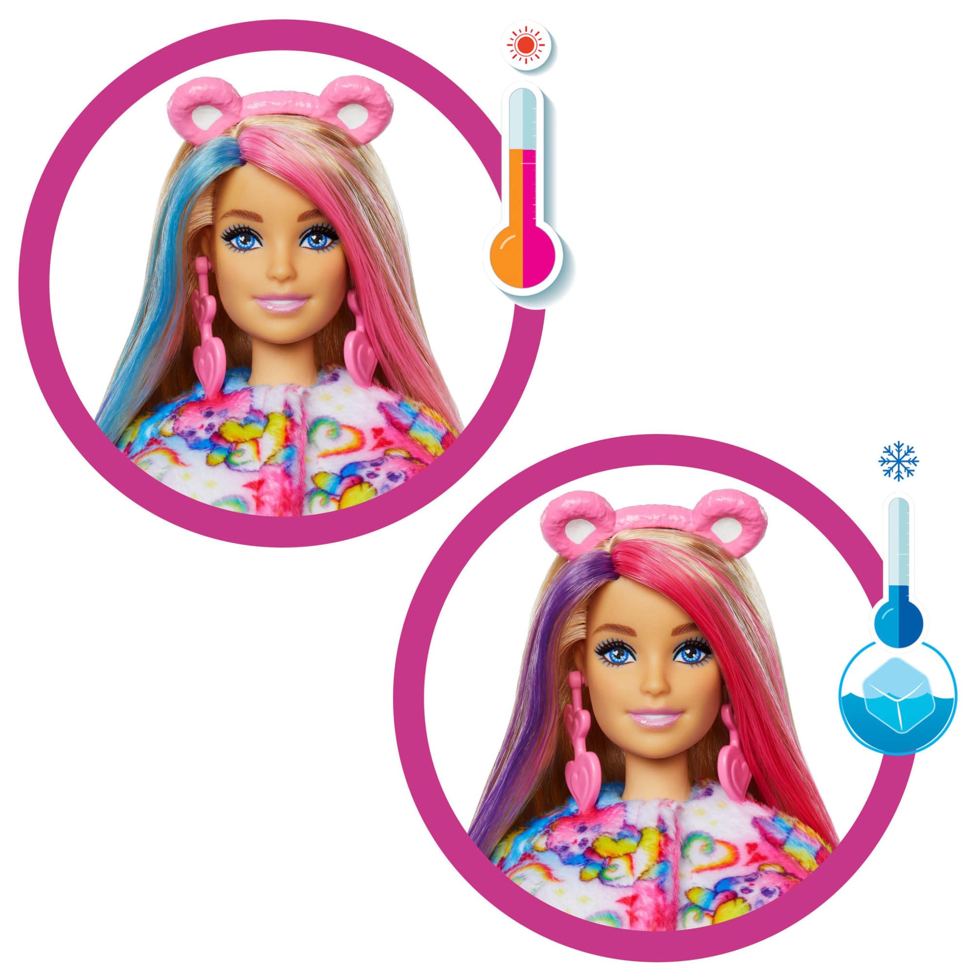 Barbie Cutie Reveal Care Bears Doll & Accessories - Togetherness Bear with 10 Surprises, Color Change & Mini Bear (JFV60) 6