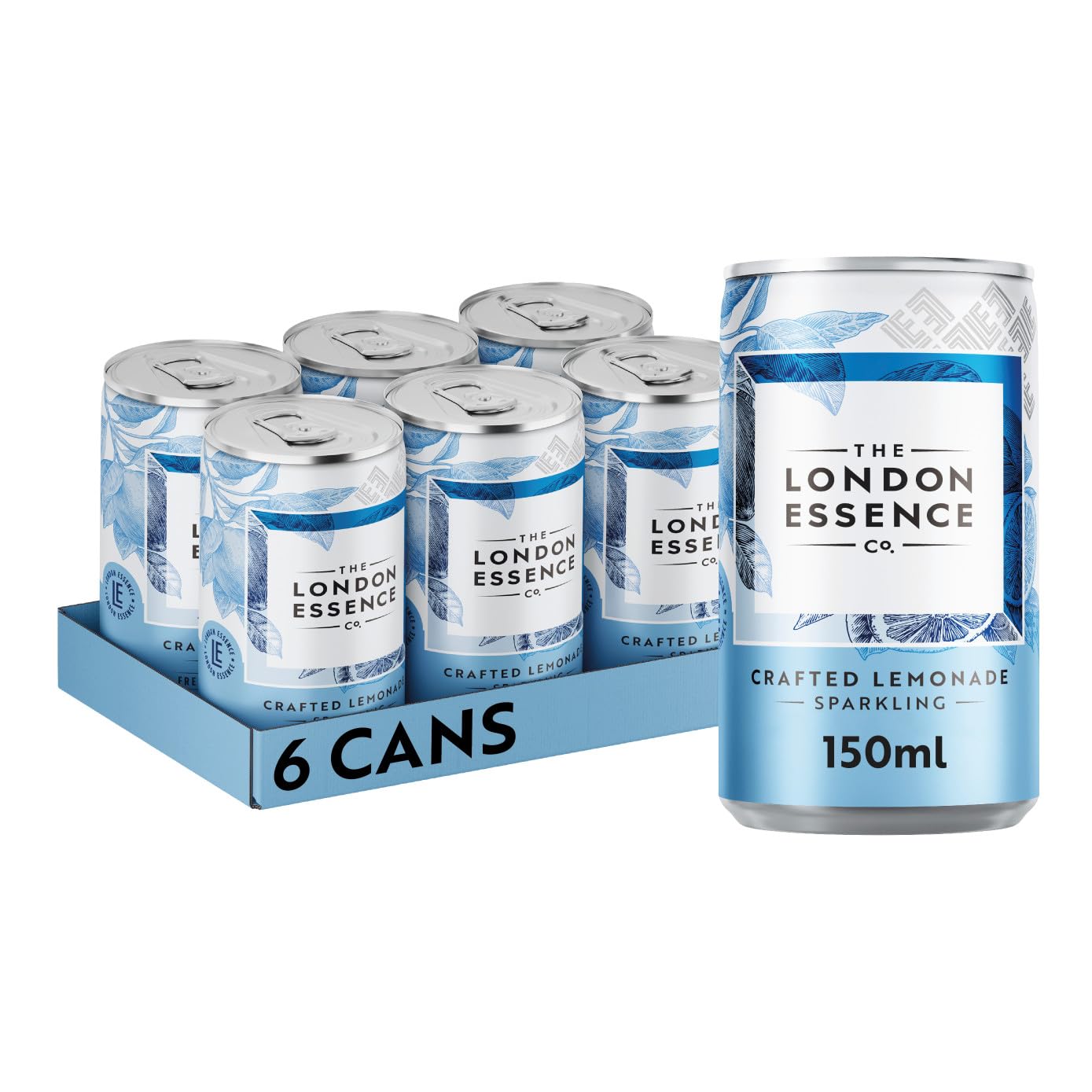 THE LONDON ESSENCE CO. Crafted Lemonade Sparkling Drink (150ml Can, Pack of 6)