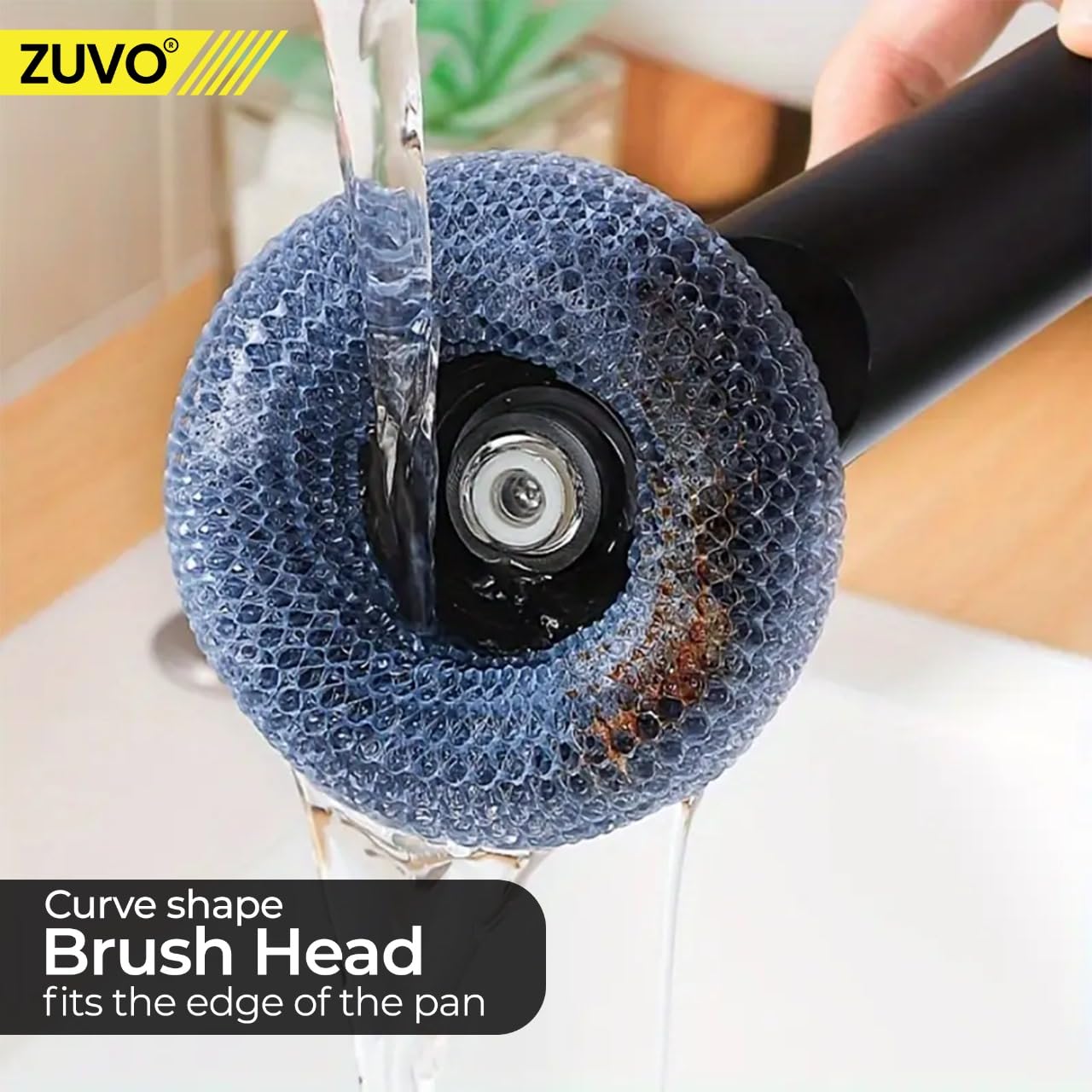 Zuvo Soap Dispensing Scrubbing Brush - Ergonomic Handle, Durable Bristles | Plastic