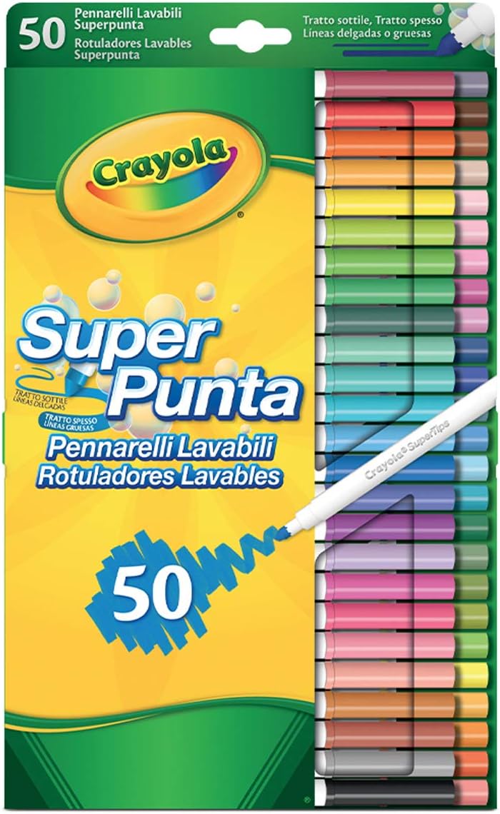 Crayola 50 Washable Super Tip Markers - Arts & Crafts for Kids 3+
