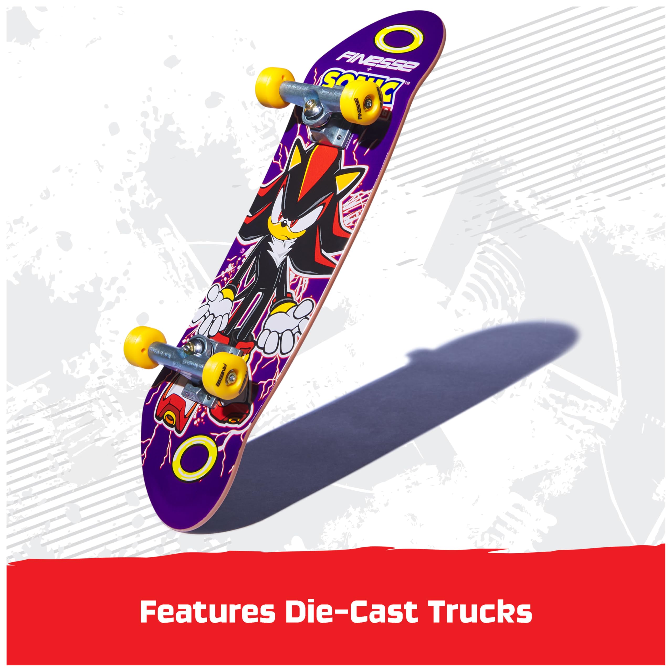Tech Deck Finesse X Sonic the Hedgehog Handboard - 9x Larger Mini Skateboard for Kids 6+ 3
