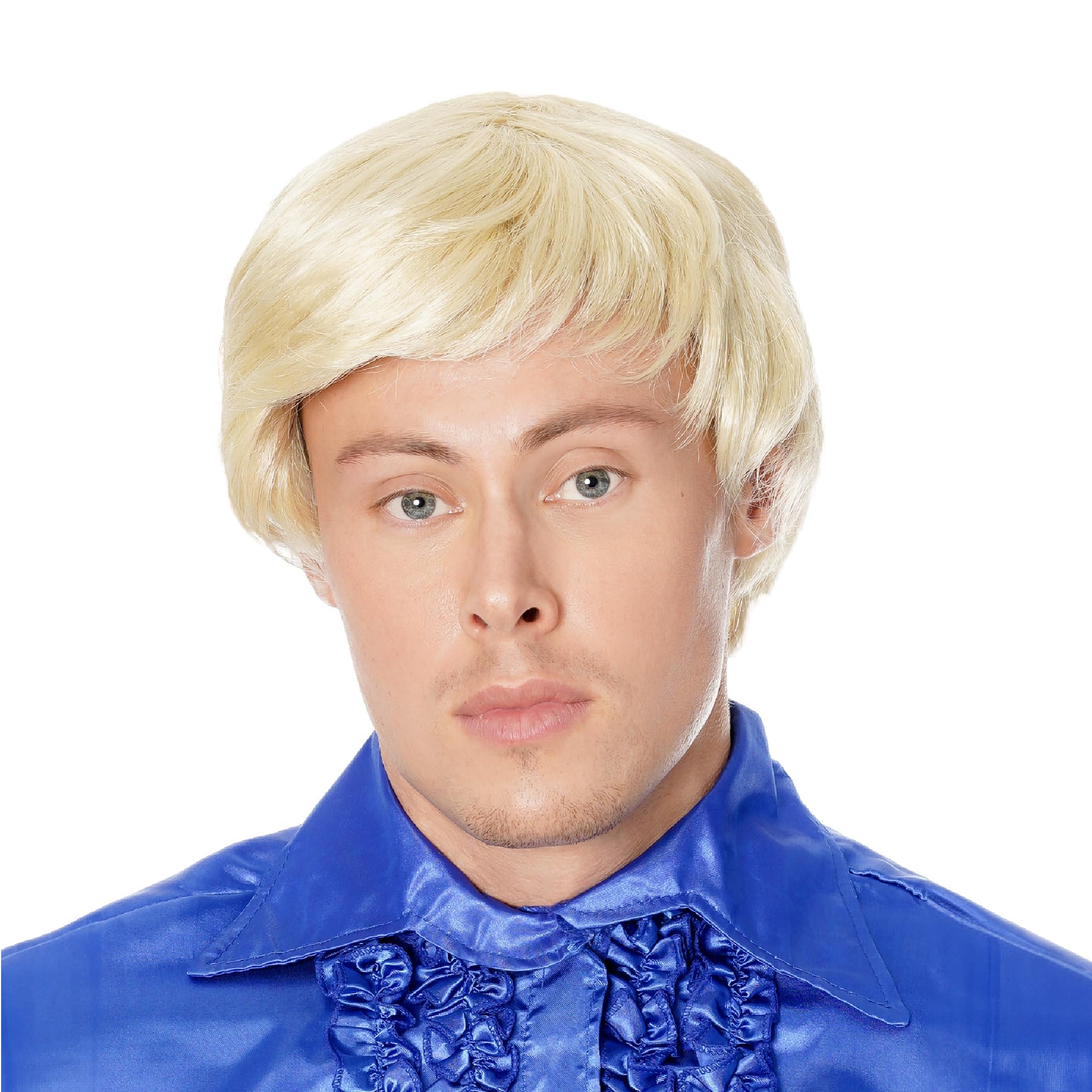 Blonde Side Parting Synthetic Wig for Men, One Size Adjustable