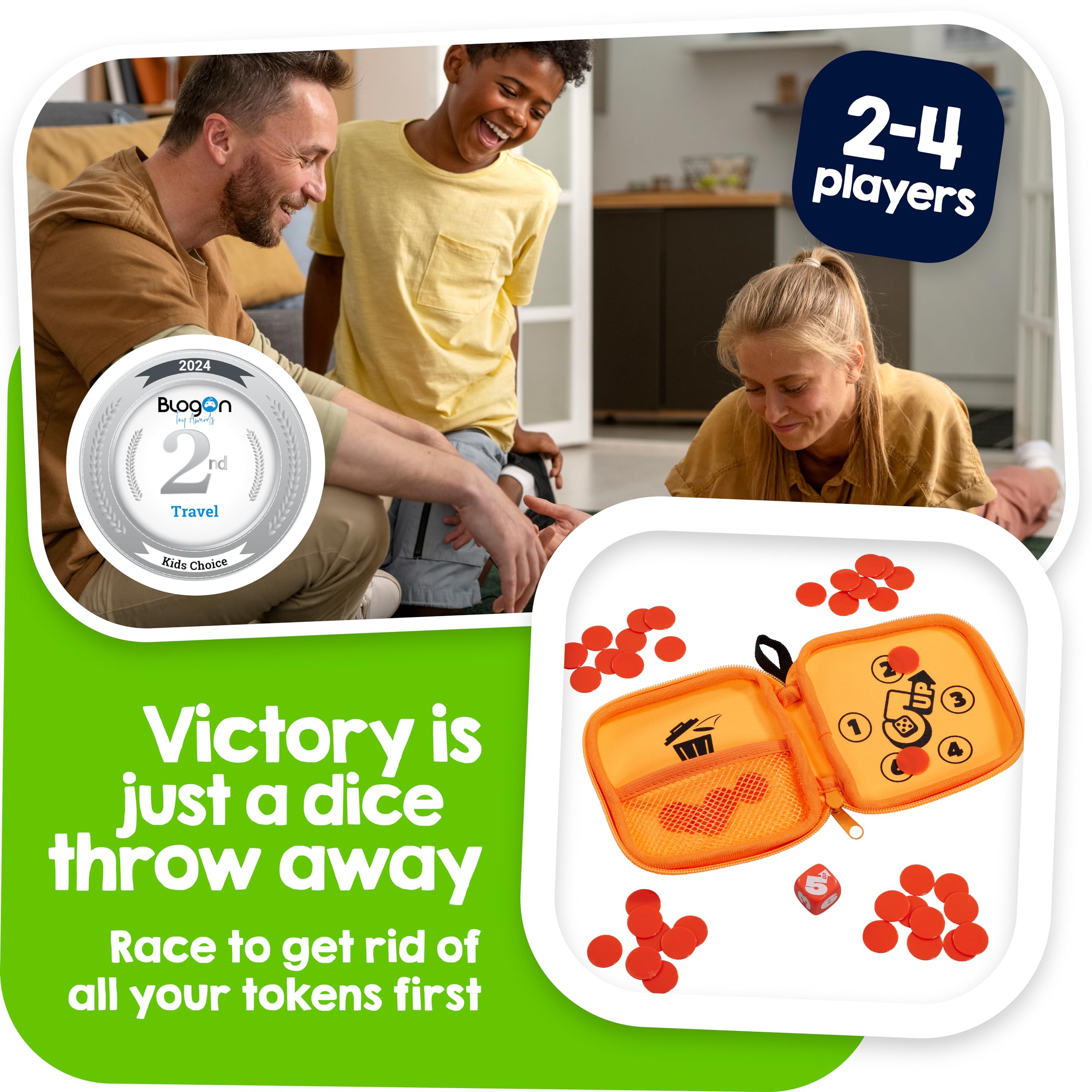 TOMY Games 5 Up Dice Game - Push Your Luck Family Board Game for 2-4 Players 8