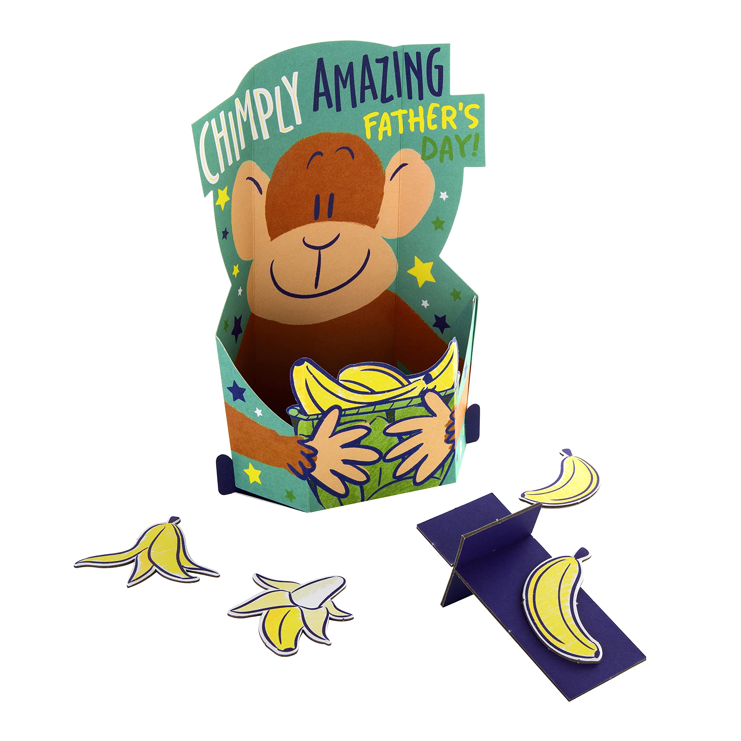 Hallmark Father's Day Pop Up Monkey 3D Card with Game | FSC-Certified | 22.8cm x 15.9cm 1
