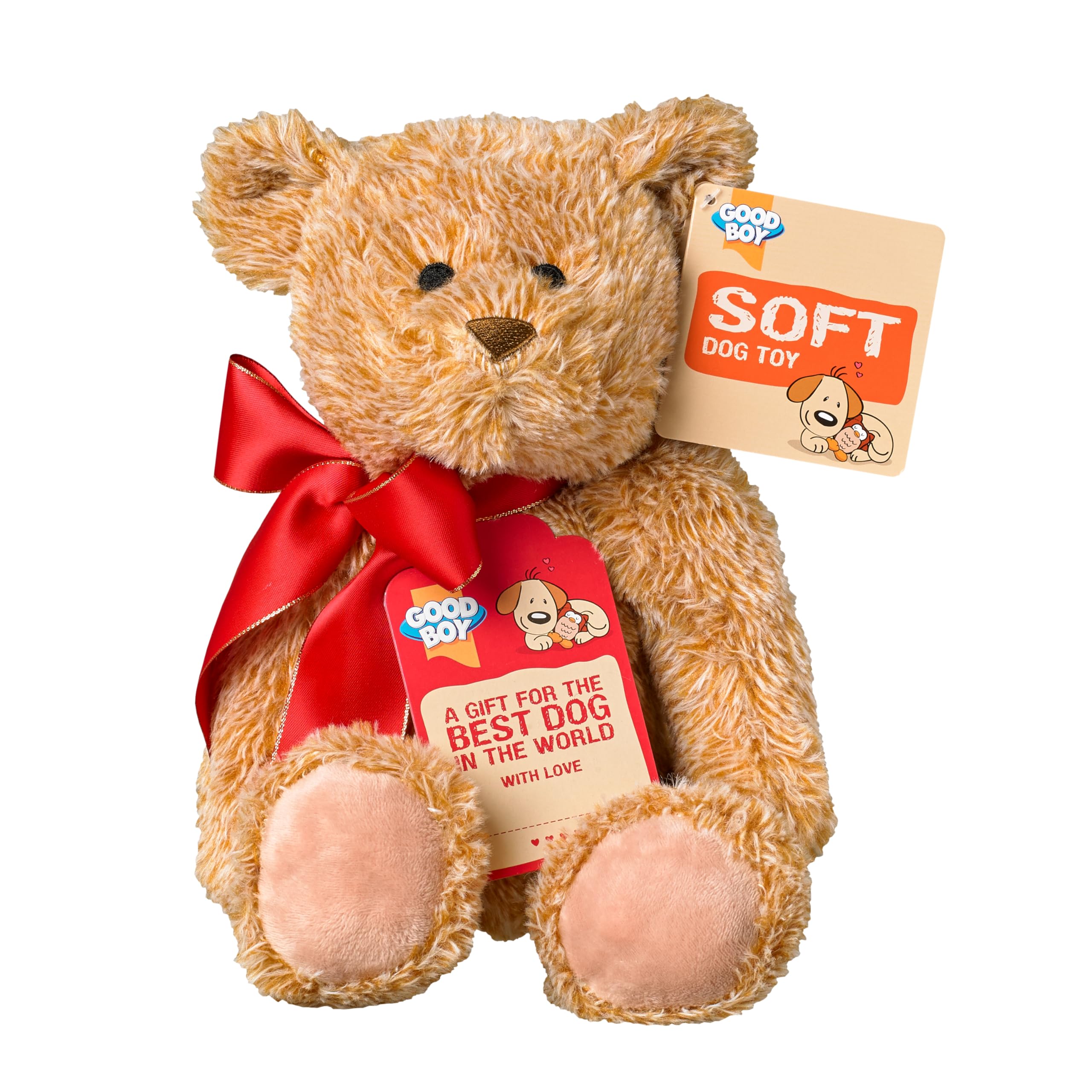 Good Boy Teddy Bear Plush Squeaky Dog Toy | Polyester | 170x190x240mm