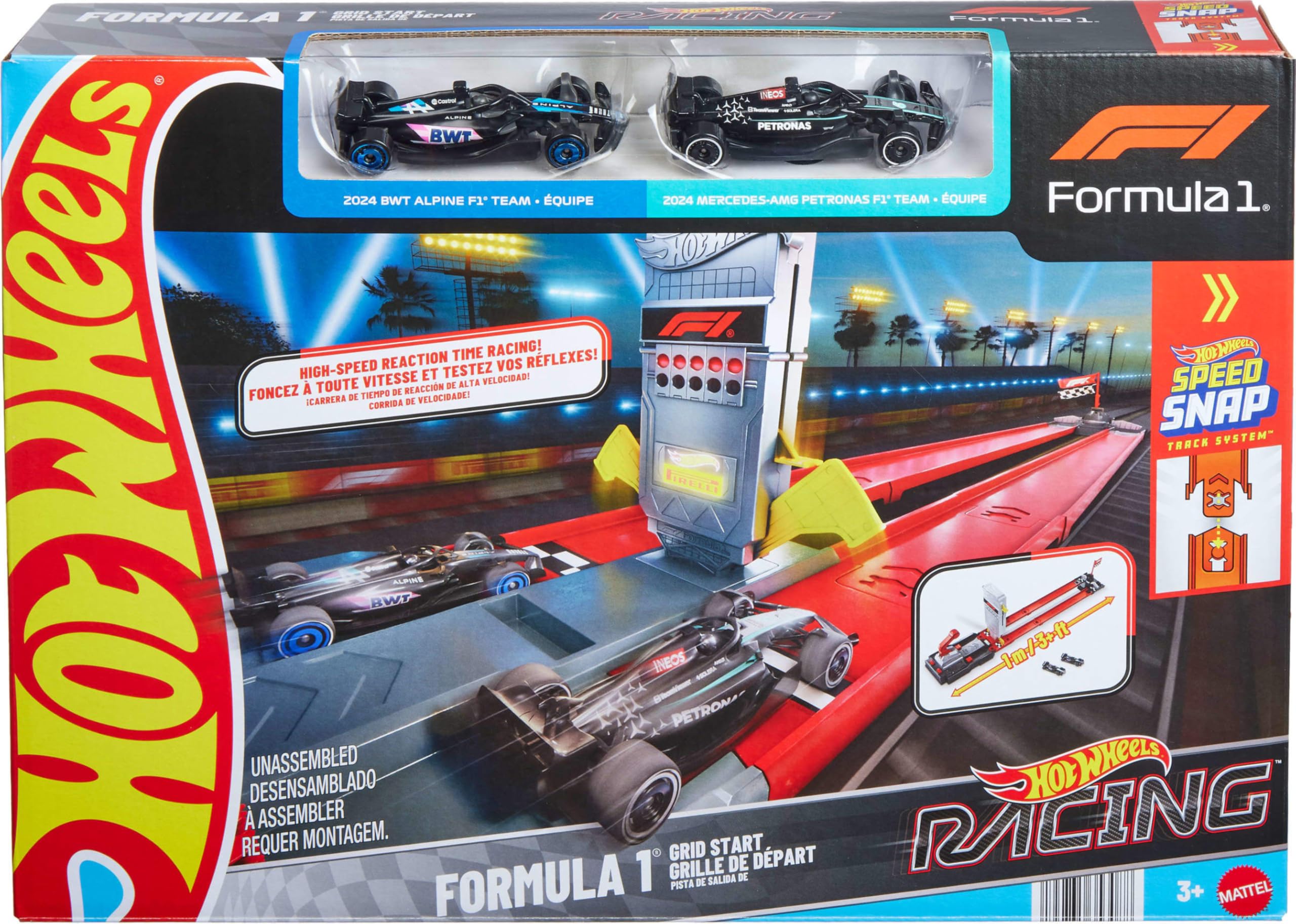 Hot Wheels Racing Formula 1 Grid Start Track Set | 1:64 Scale Die-Cast Cars | Multicolor 7