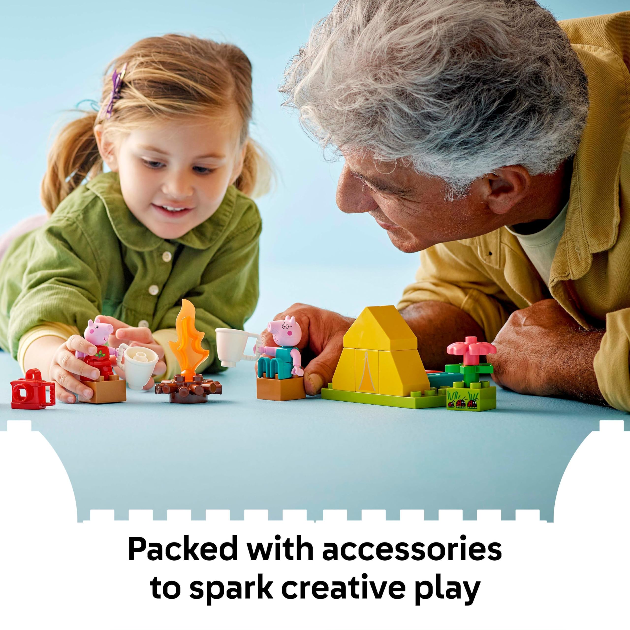 LEGO DUPLO Peppa Pig Camping Trip with Daddy Pig - Building Toy for 2+ Year Olds 4