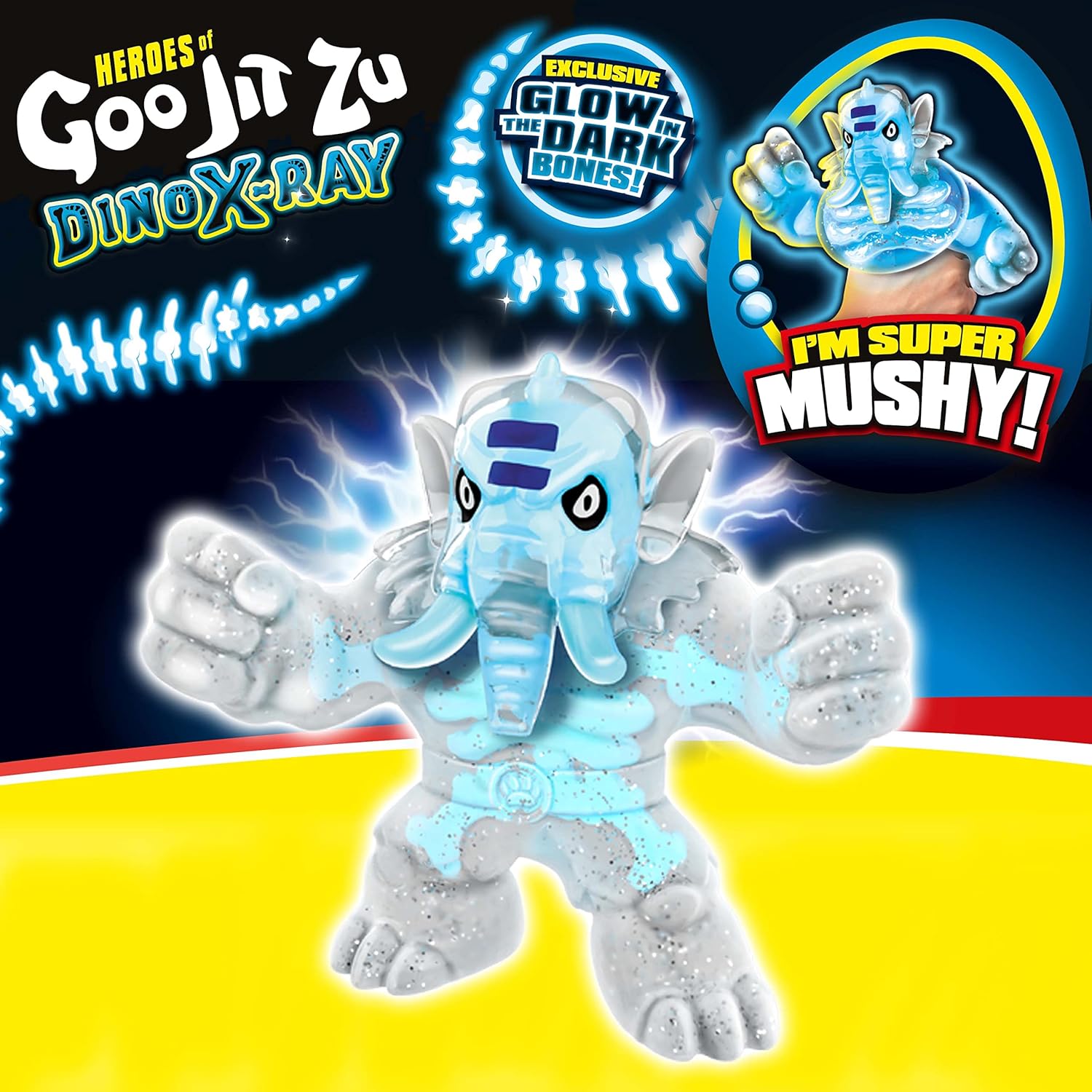 Heroes of Goo Jit Zu Dino X-Ray Smashadon - Glow-in-the-Dark Squishy Dinosaur Action Figure 5