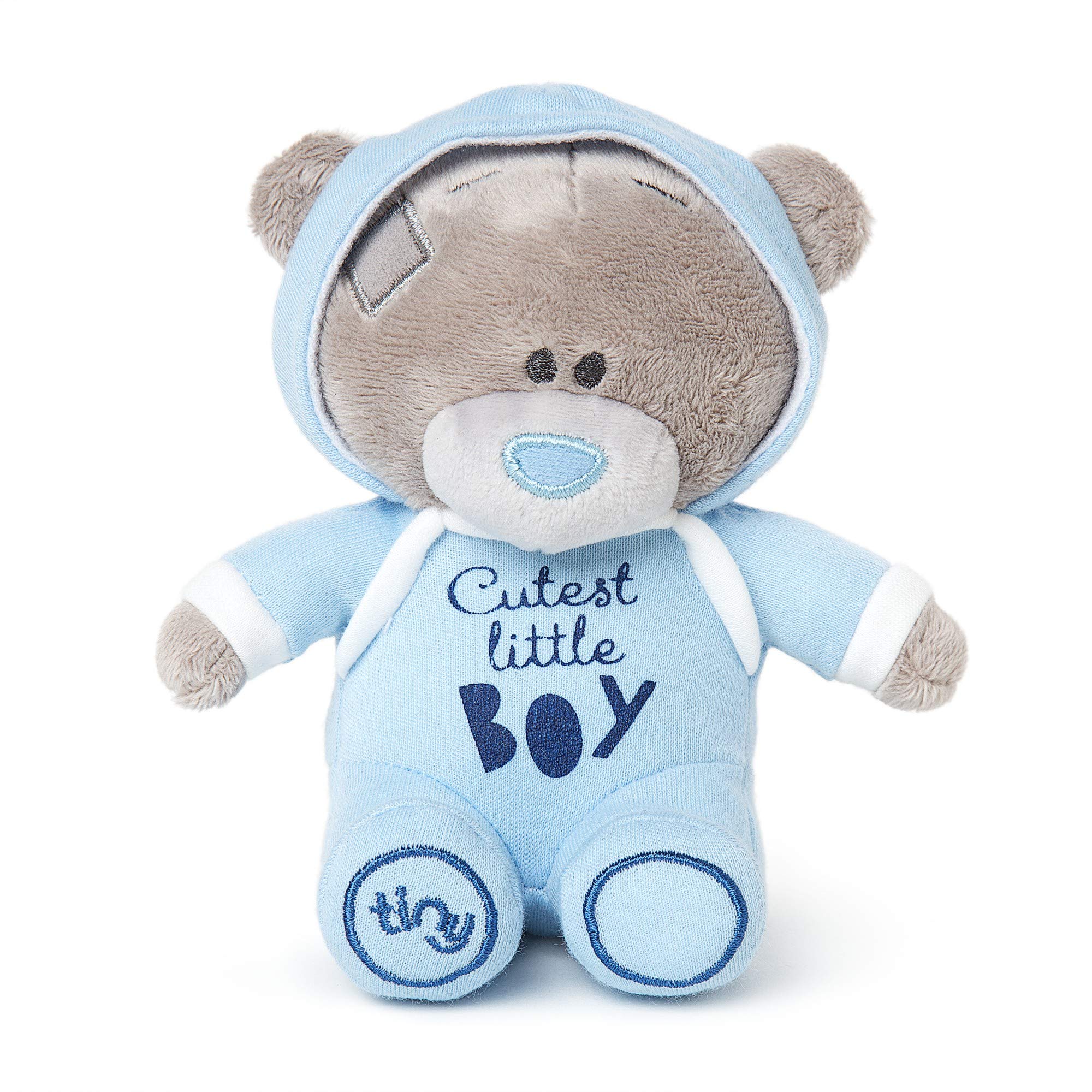 Me To You Tiny Tatty Teddy 'Cutest Little Boy' Bear in Blue Baby Grow | 10cm High | AP492006