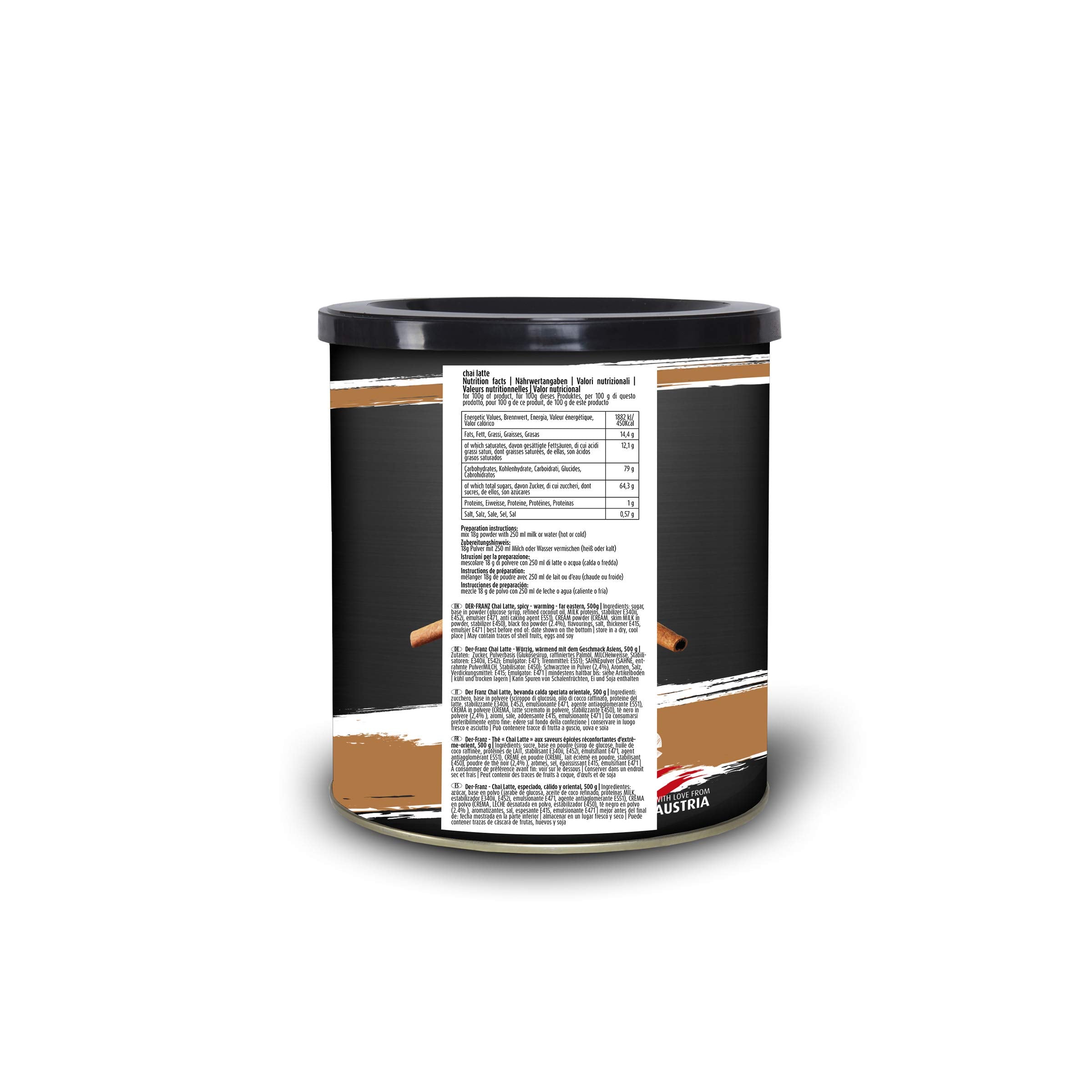 Der-Franz Chai Latte Powder, 500 g – Spiced Black Tea Blend with Ginger, Cardamom & Cinnamon 3