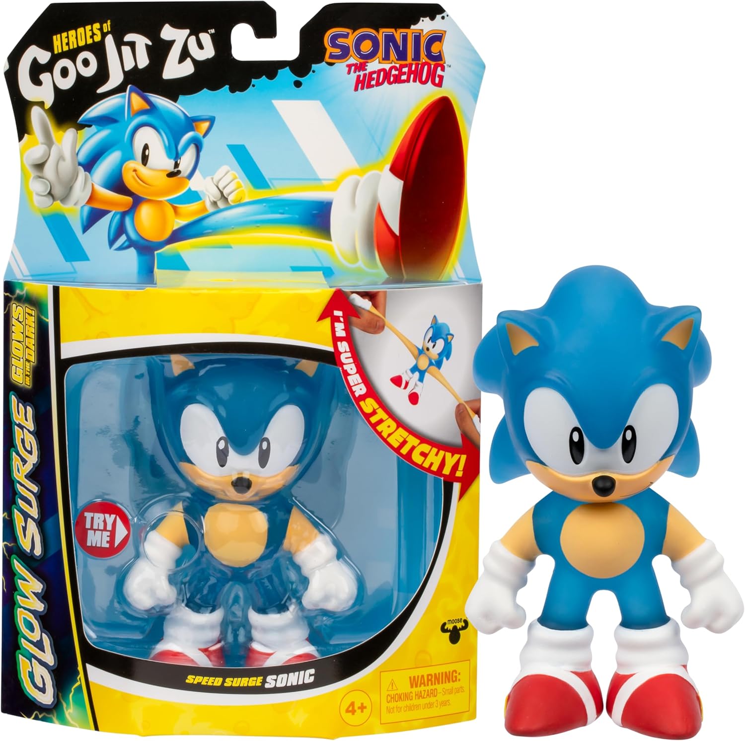 Speed Surge Sonic - Glowing Stretchy Action Figure for Kids 4+