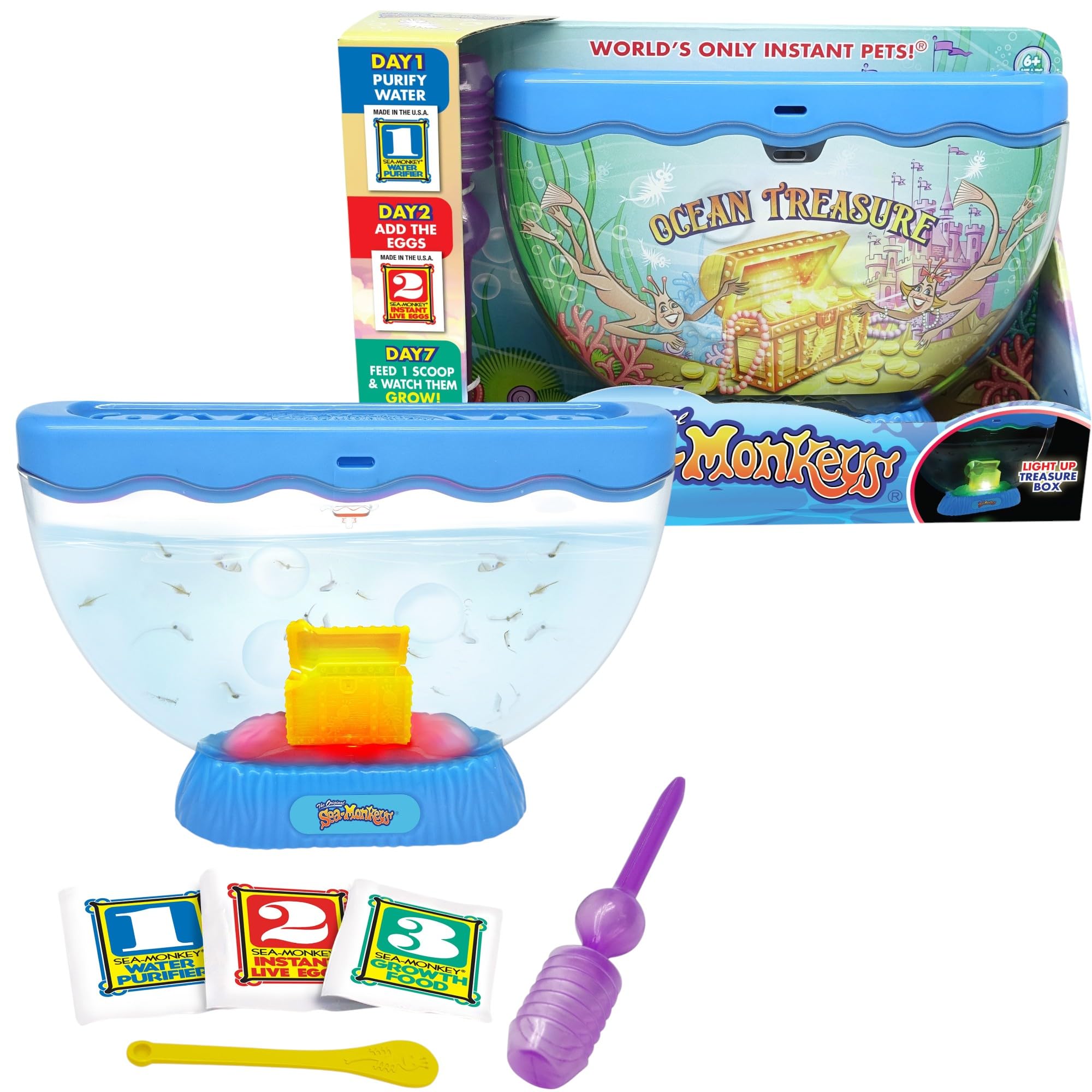 Sea Monkeys Ocean Treasure Aquarium - Educational Science Kit for Kids 6+ 10