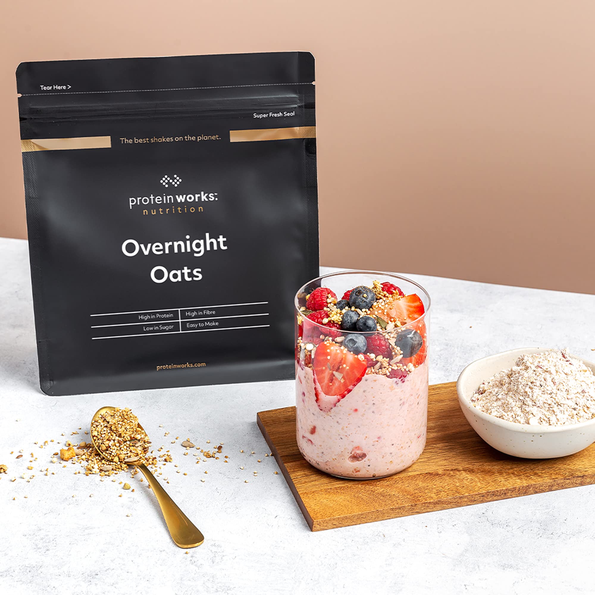 Protein Works - Dark Choc Raspberry Overnight Oats | High Protein, Low Sugar Breakfast | 500 g 7