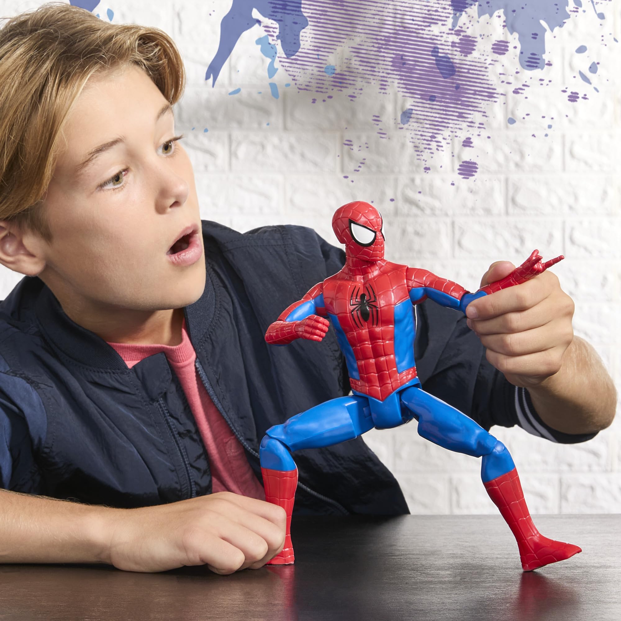 Marvel Press Spider-Man Titan Series Action Figure - 30-cm Scale | 11 Points of Articulation | Ages 4+ 4