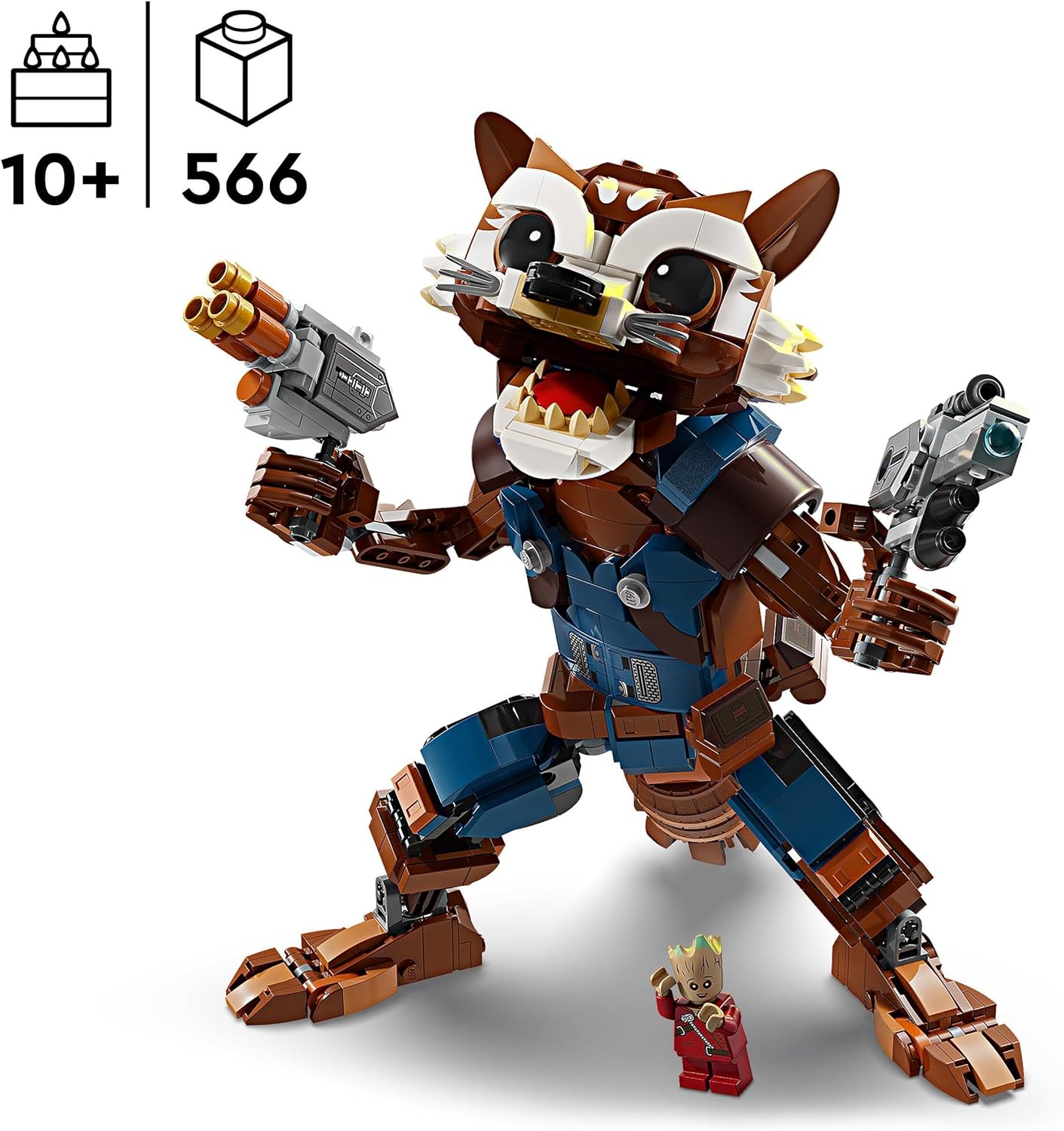 LEGO Marvel Rocket & Baby Groot Buildable Action Figure Toy Set - 10+