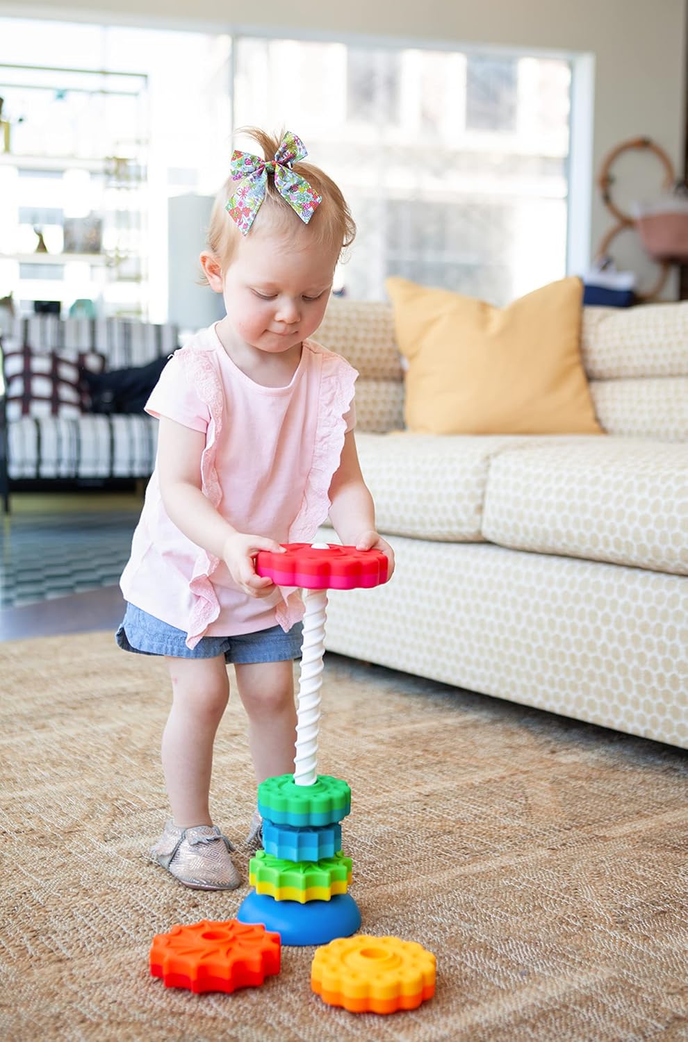 Fat Brain SpinAgain FA110-1 Stacking & Twirling Toy for Toddlers 7