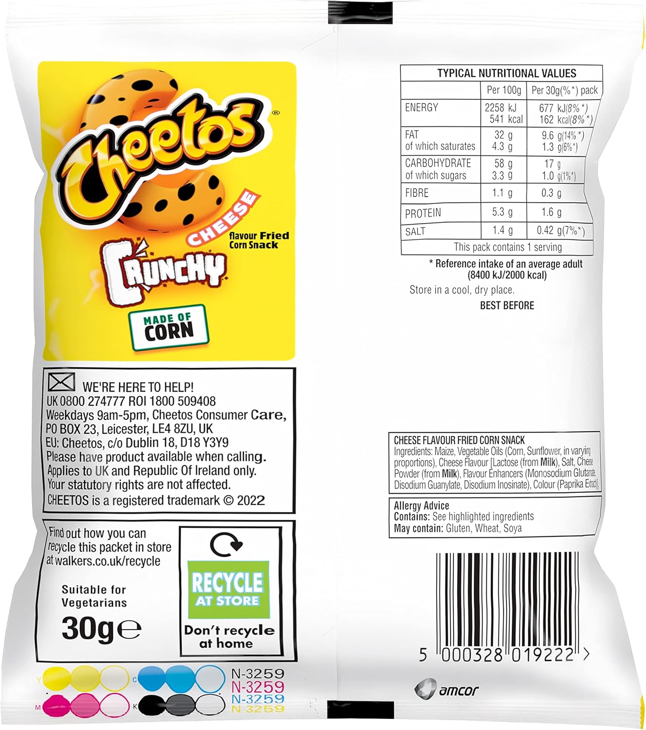 Cheetos - Crunchy Cheese Snacks 30g (Case of 30)