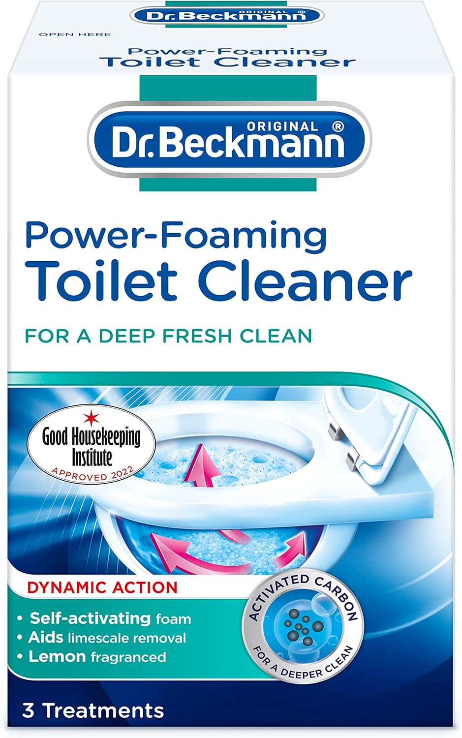 Dr. Beckmann - Power-Foaming Toilet Cleaner, Activated Carbon Formula, 100g (3 Count)