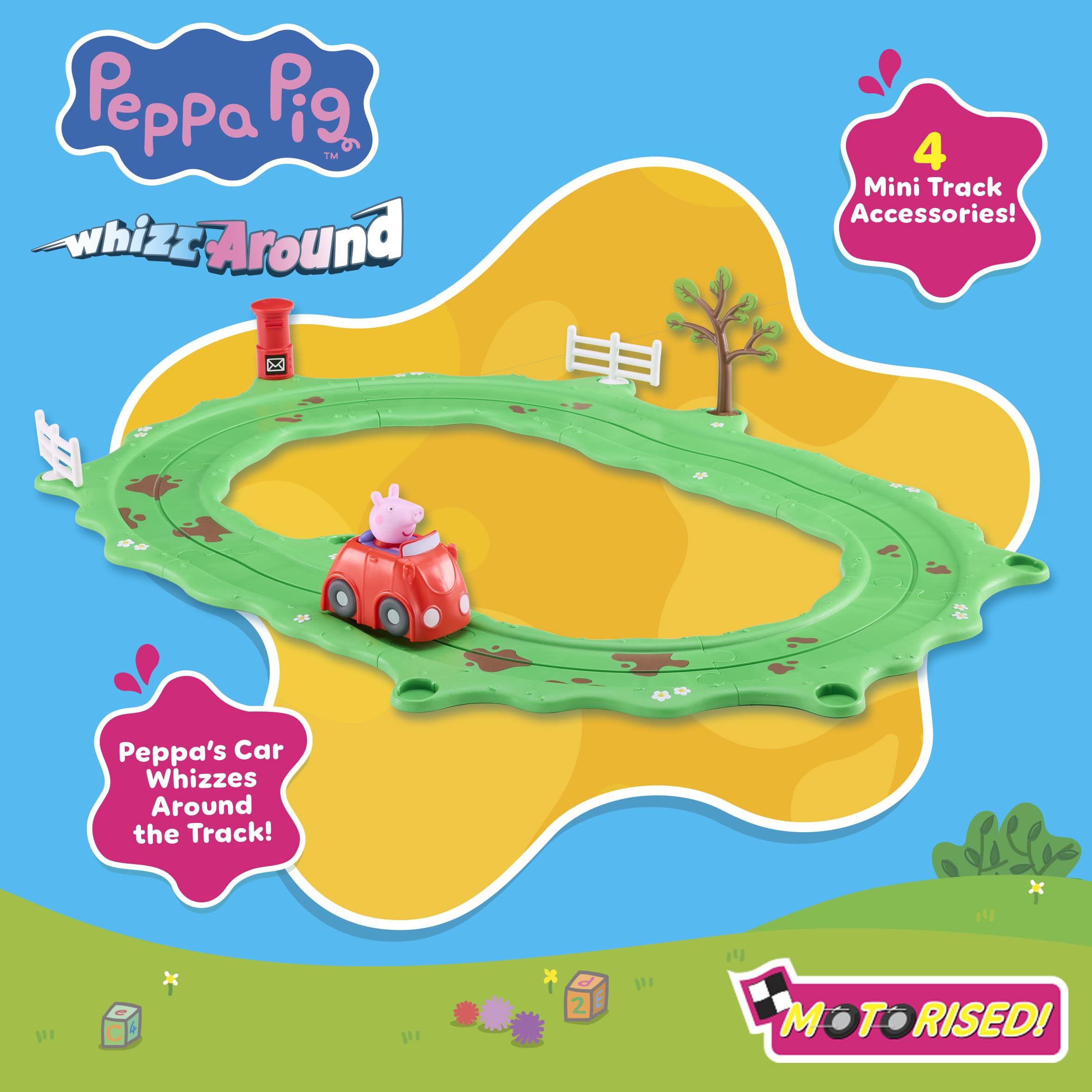 Peppa Pig Whizz Around Peppa’s Little Red Car Set - Motorised Vehicle Playset for Toddlers 5