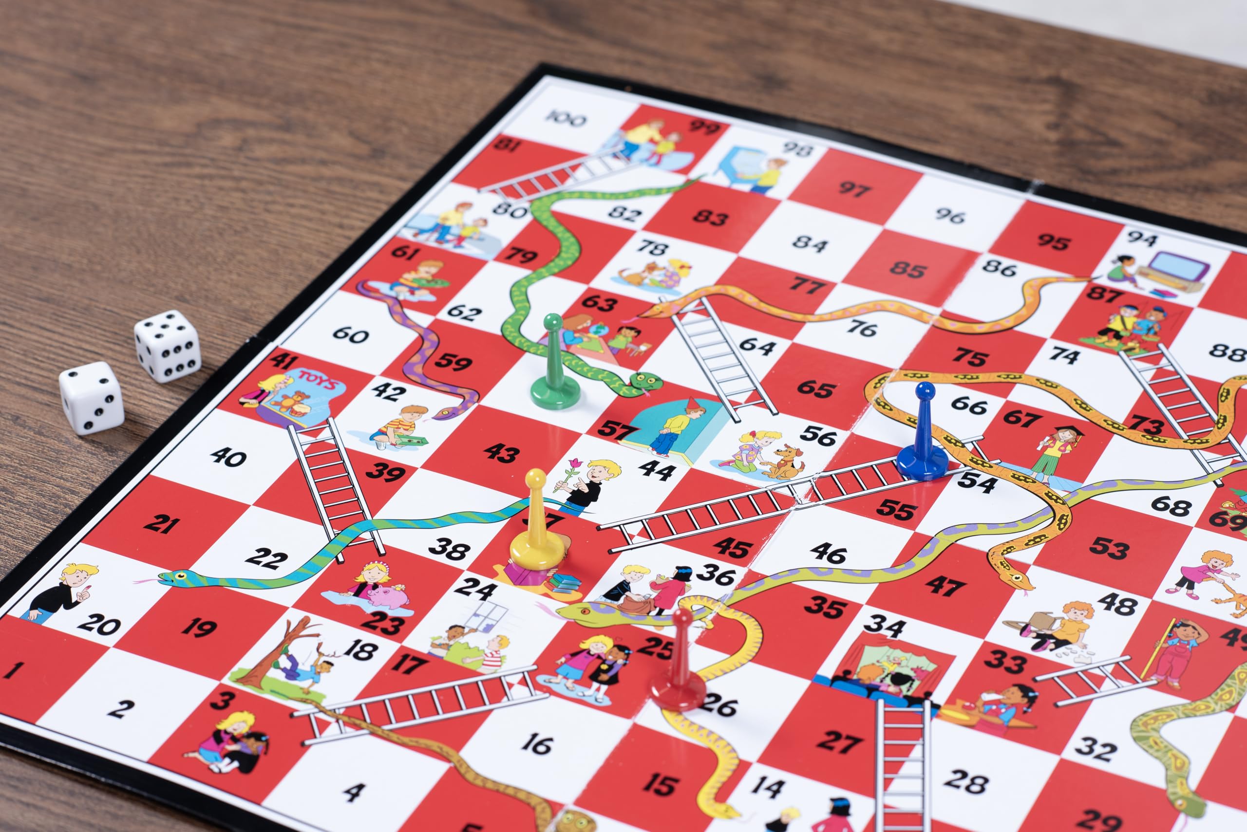 Pressman Snakes & Ladders Game for Kids - Classic Board Game for 2-4 Players 3
