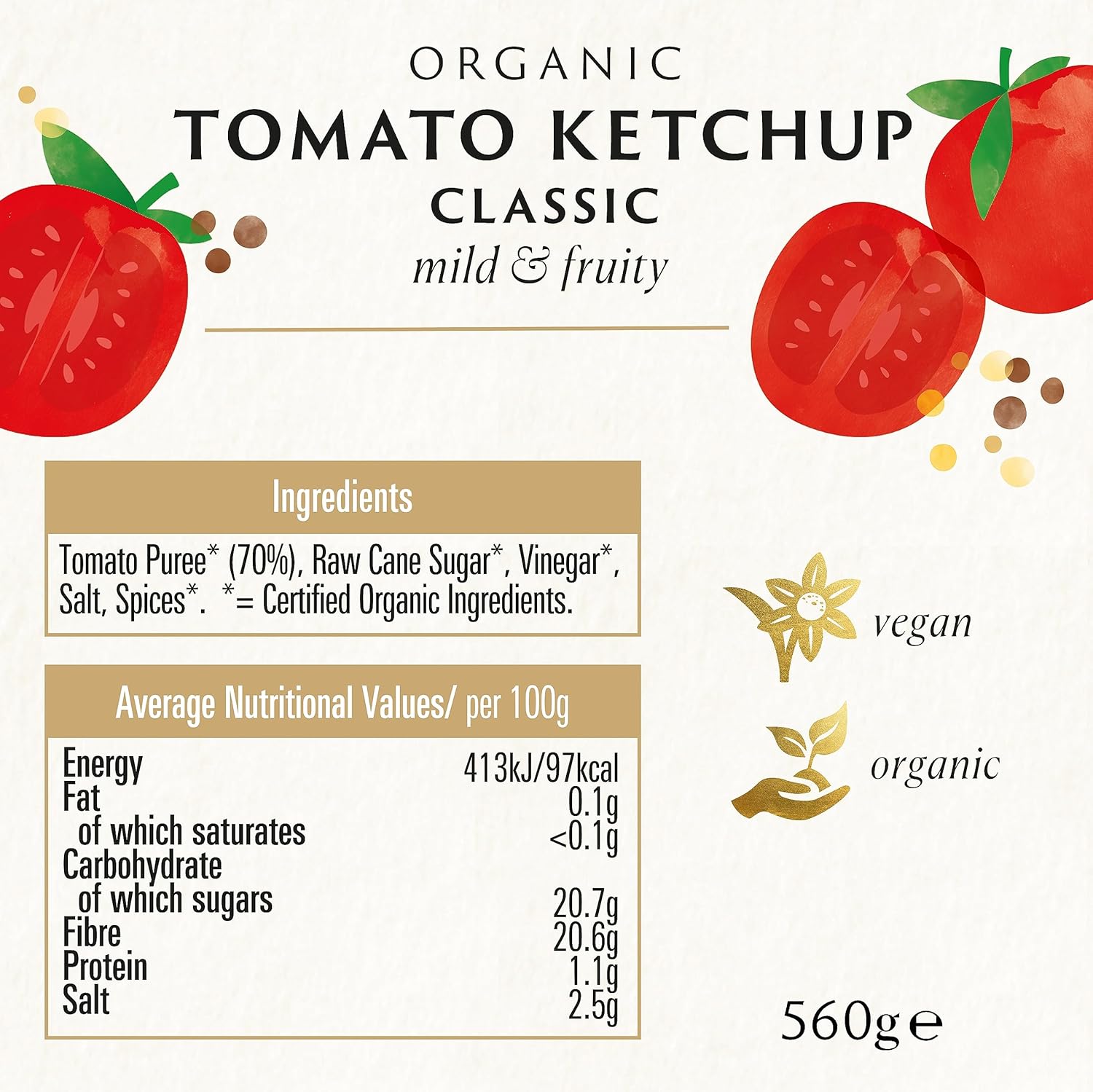 Biona Classic Tomato Ketchup Squeezy 560g
