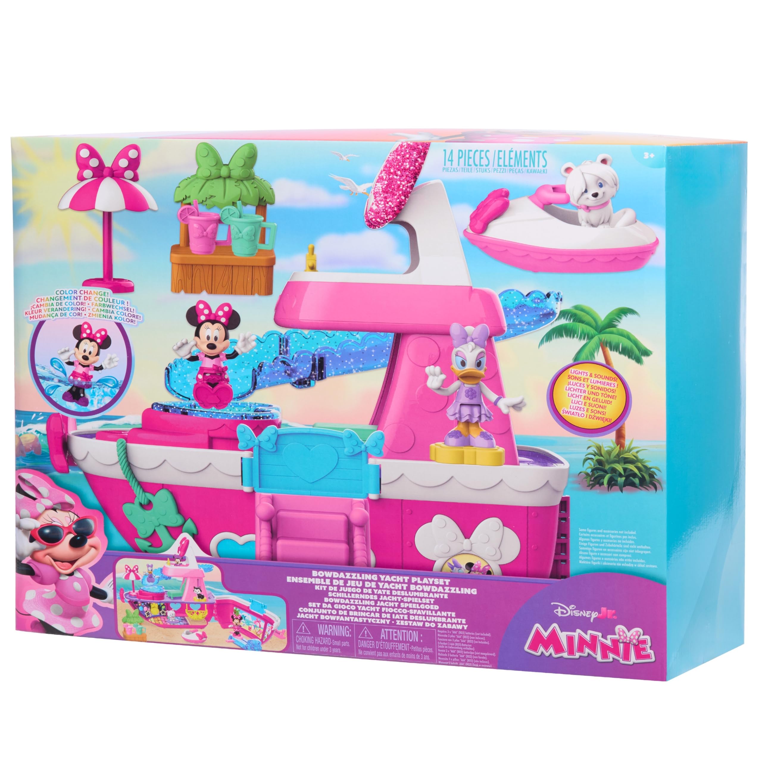 Just Play Disney Junior Minnie Mouse Bowdazzling Yacht Playset | 14 Pieces | Ages 3-8