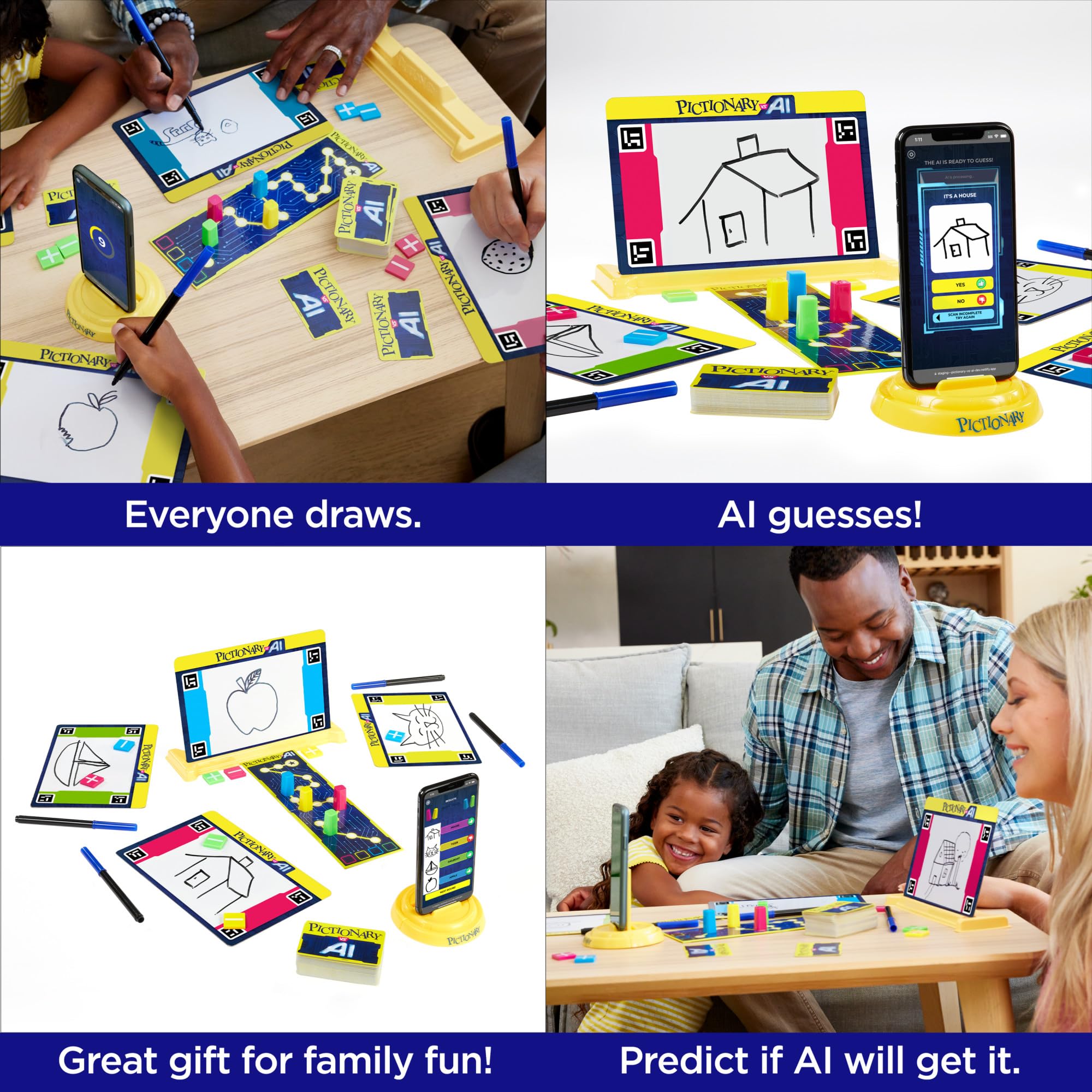 Mattel Games Pictionary Vs. AI Family Board Game for 2-4 Players 4