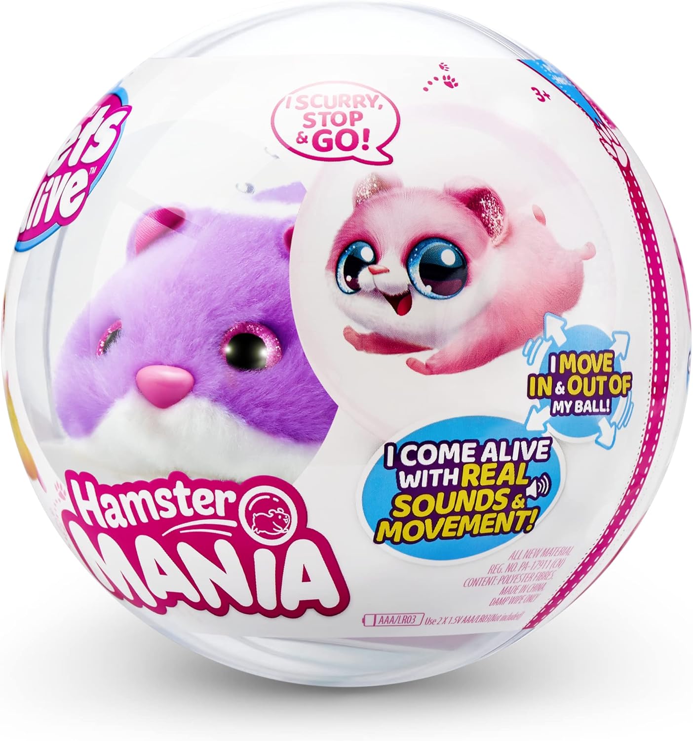 Hamster Mania by ZURU - Purple Interactive Electronic Pet Toy for Kids 4