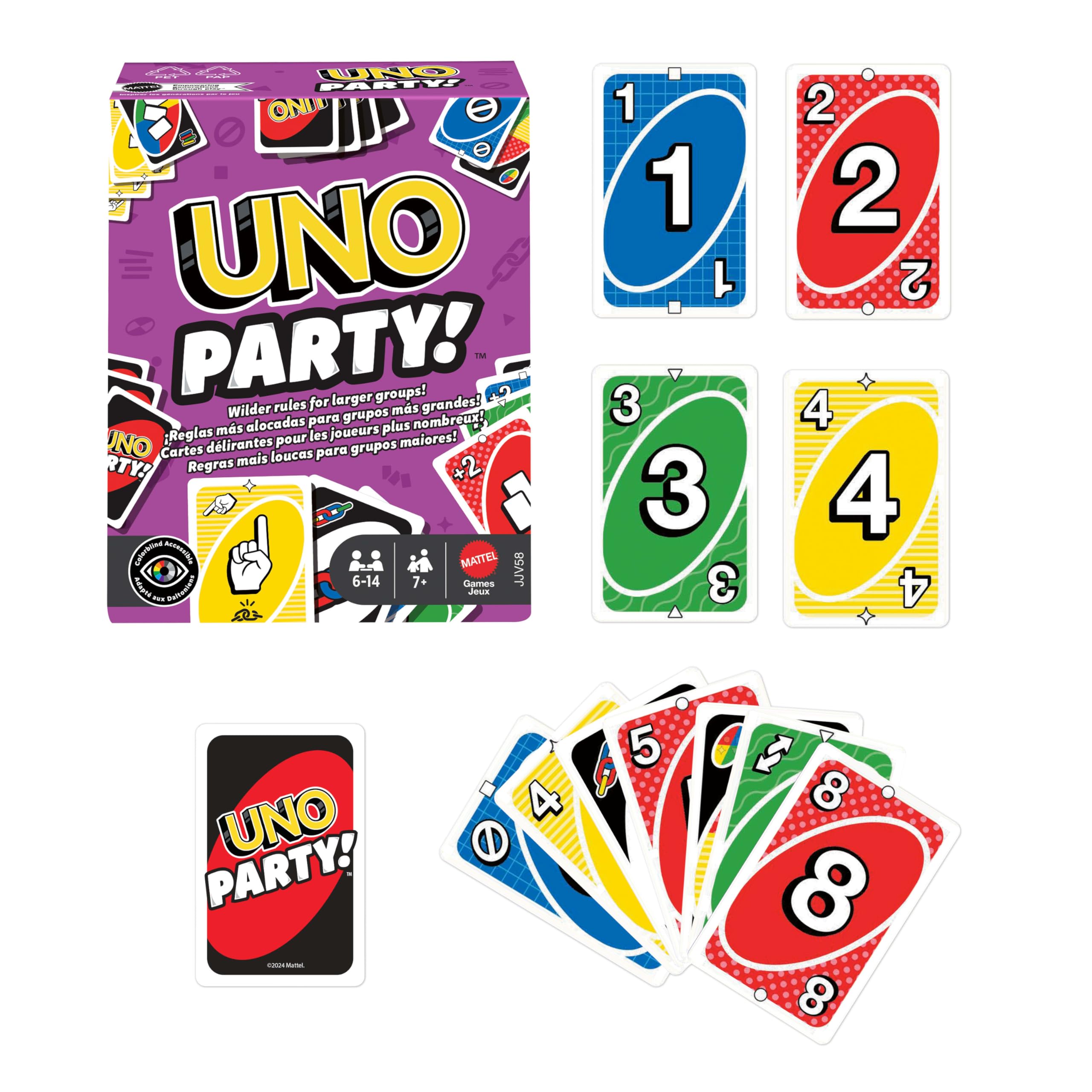 Mattel Games UNO Party Card Game with Deck & Special Rules for Large Groups 6
