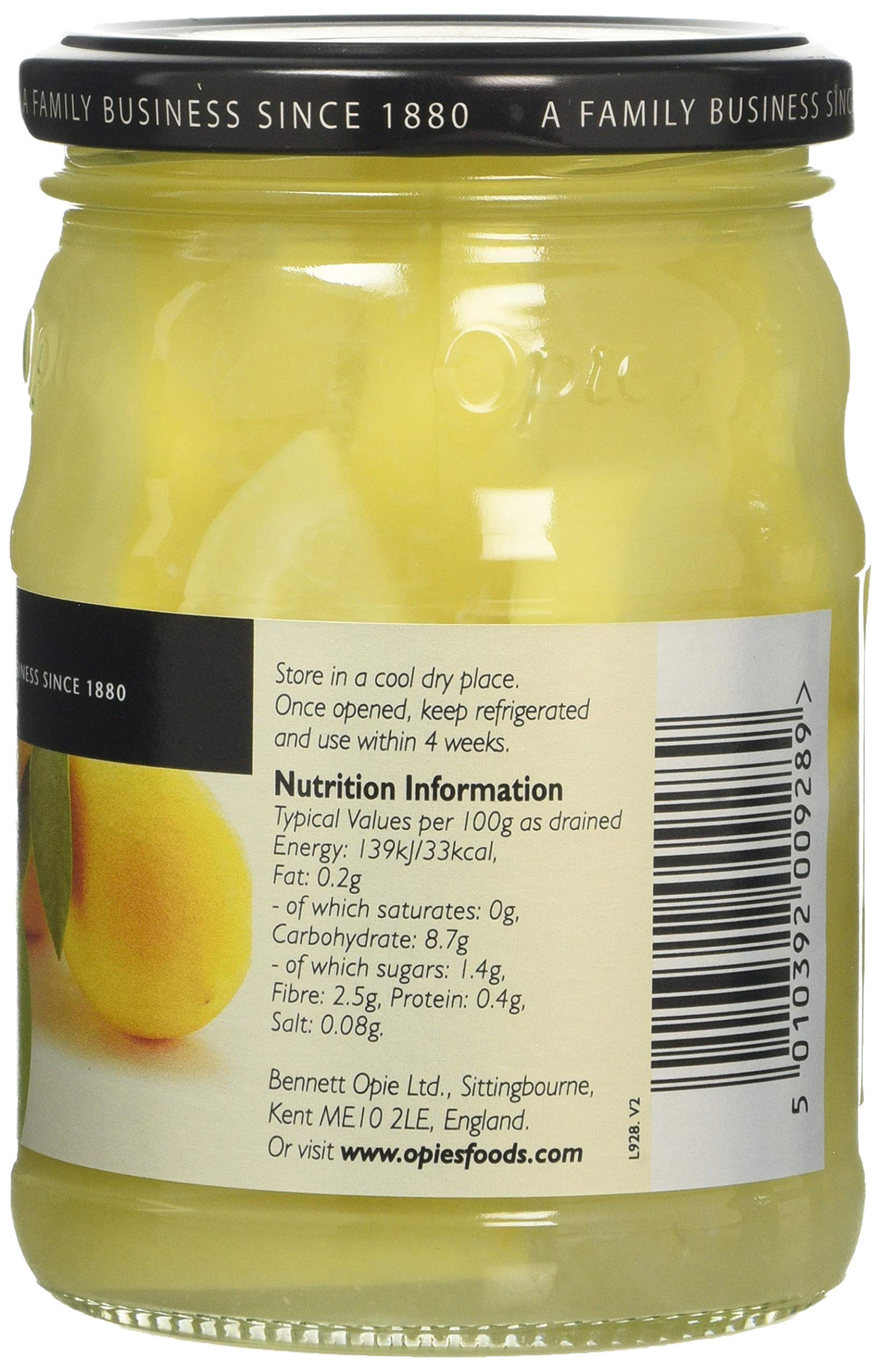 Opies Sliced Lemons in Lemon Juice - Preserved Lemon Slices, 350g Jar