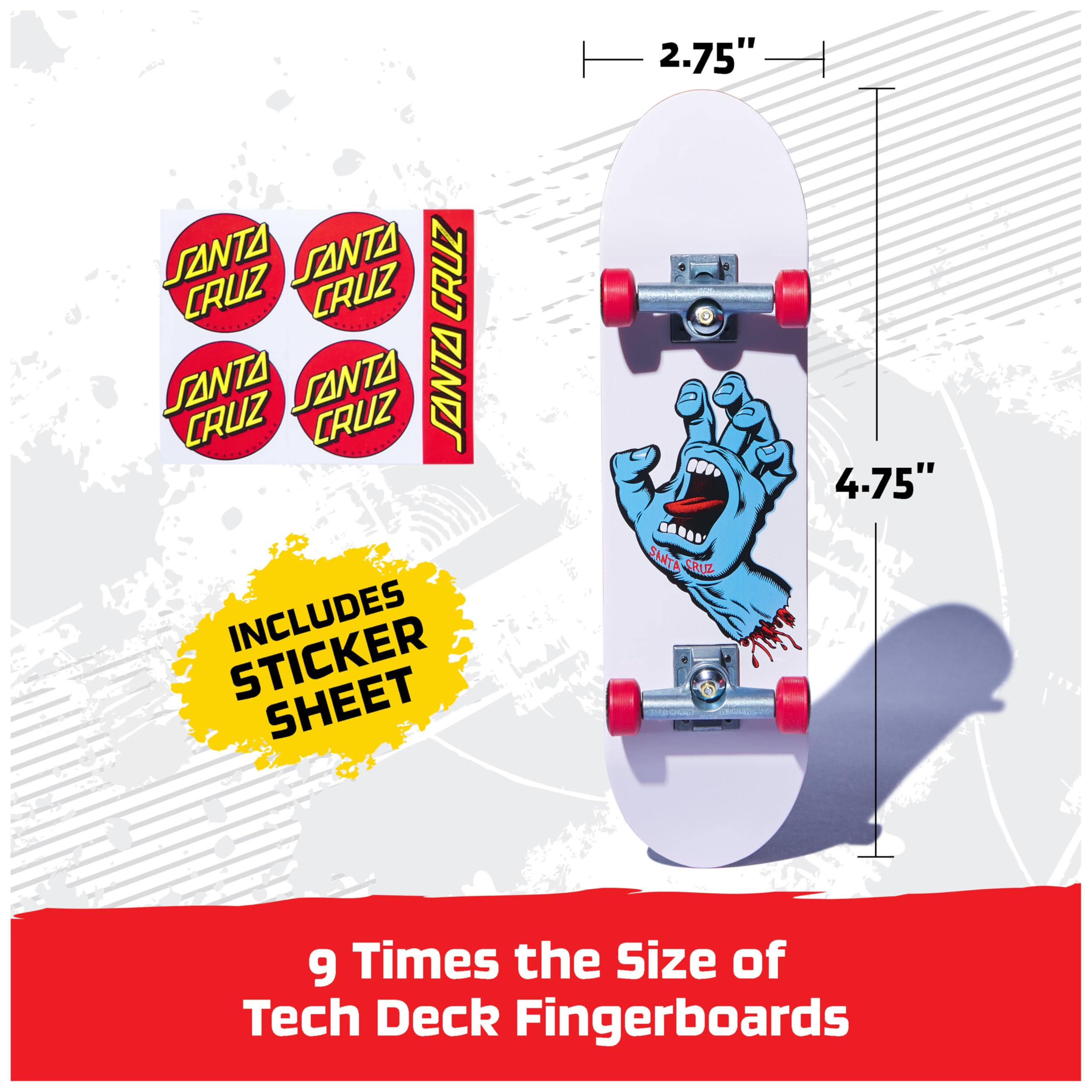 Tech Deck Santa Cruz Handboard - Authentic Mini Skateboard for Kids 6+ 5