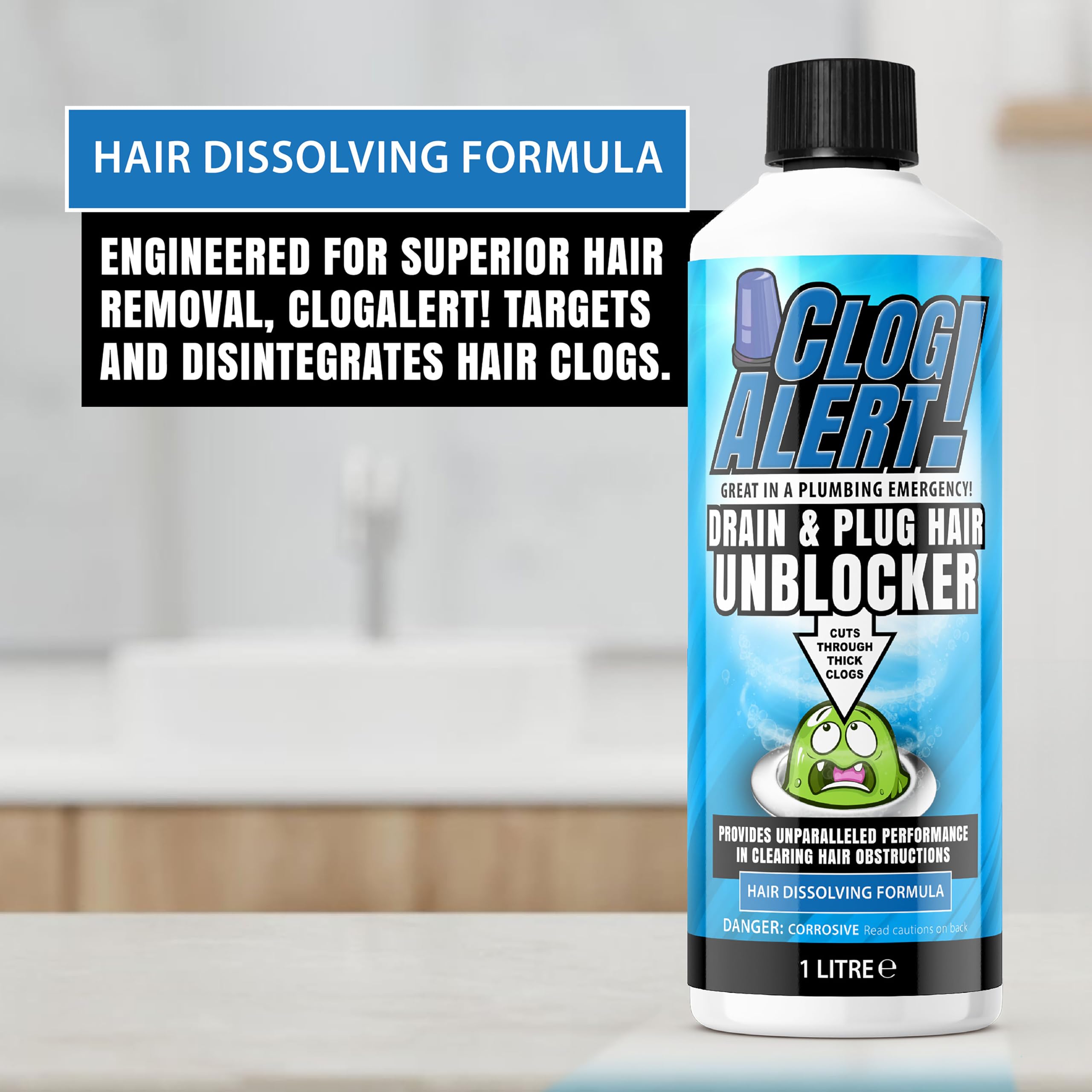 Clog Alert! - FAM1290 Bathroom Drain and Plug Hair Unblocker 3